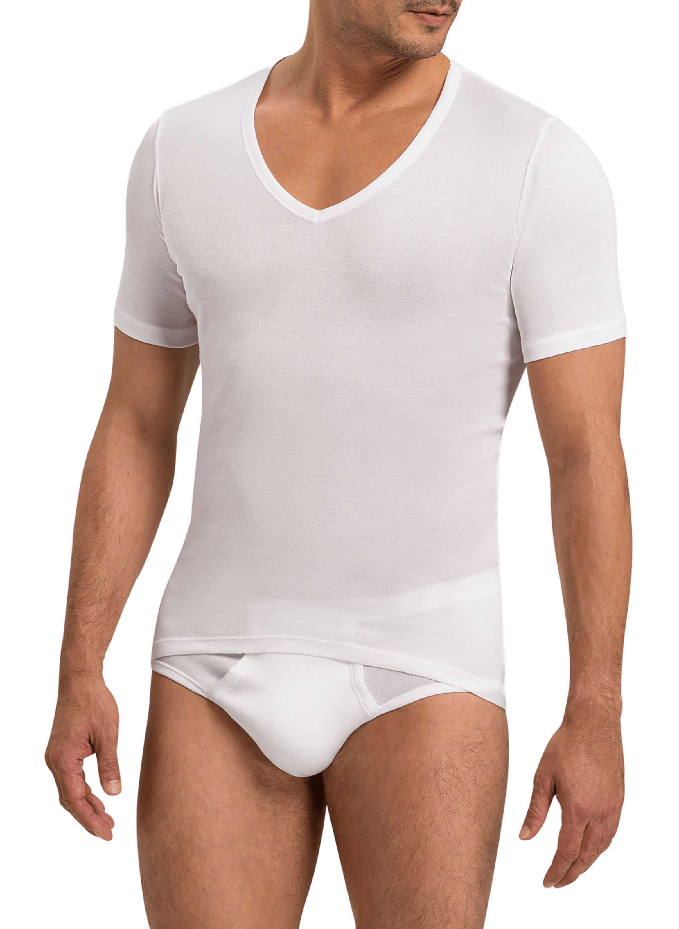 Cotton V-neck T-shirt HANRO White