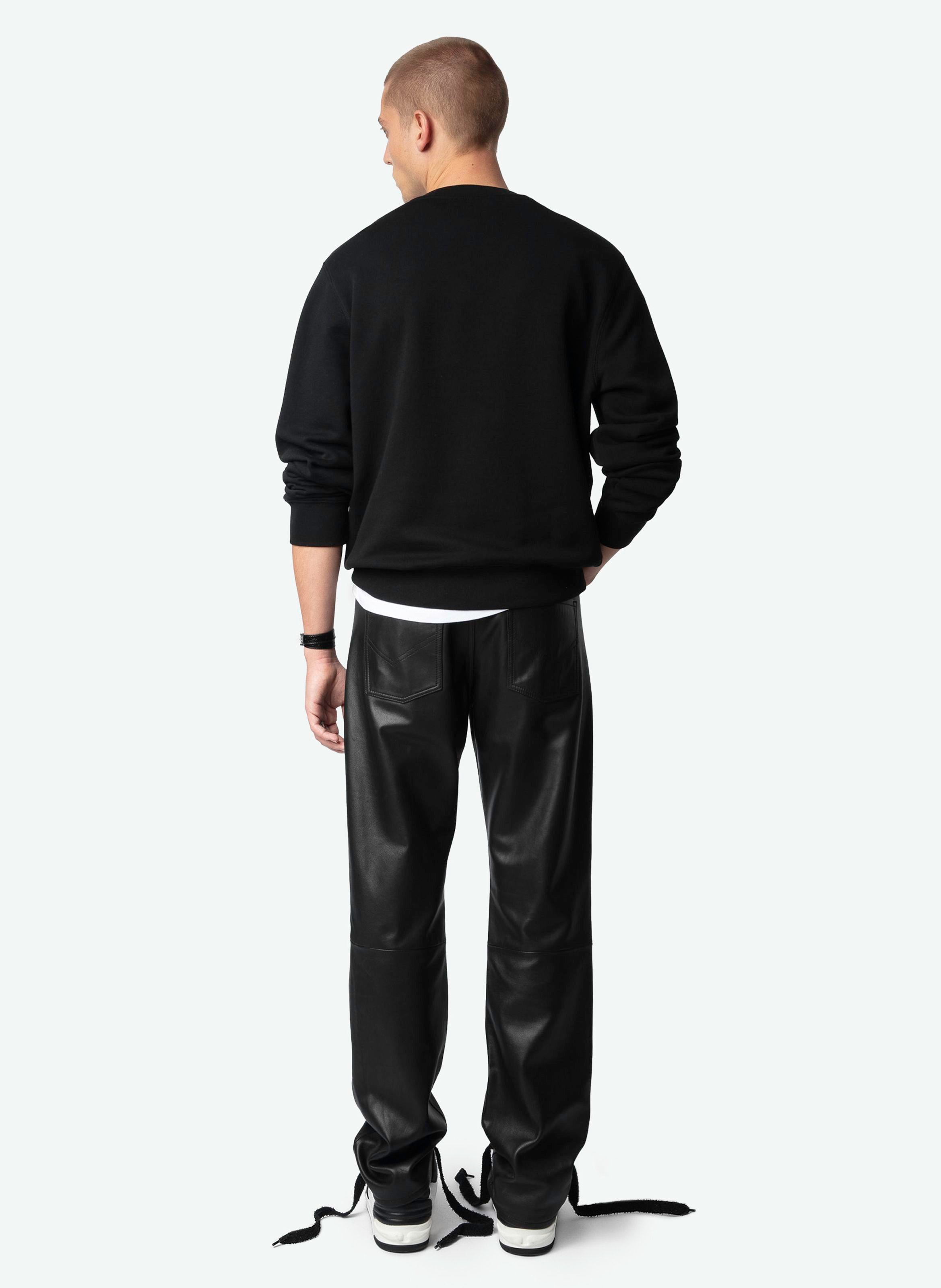 Sweat brodé en coton aime mo rock n roll ZADIG&VOLTAIRE Noir