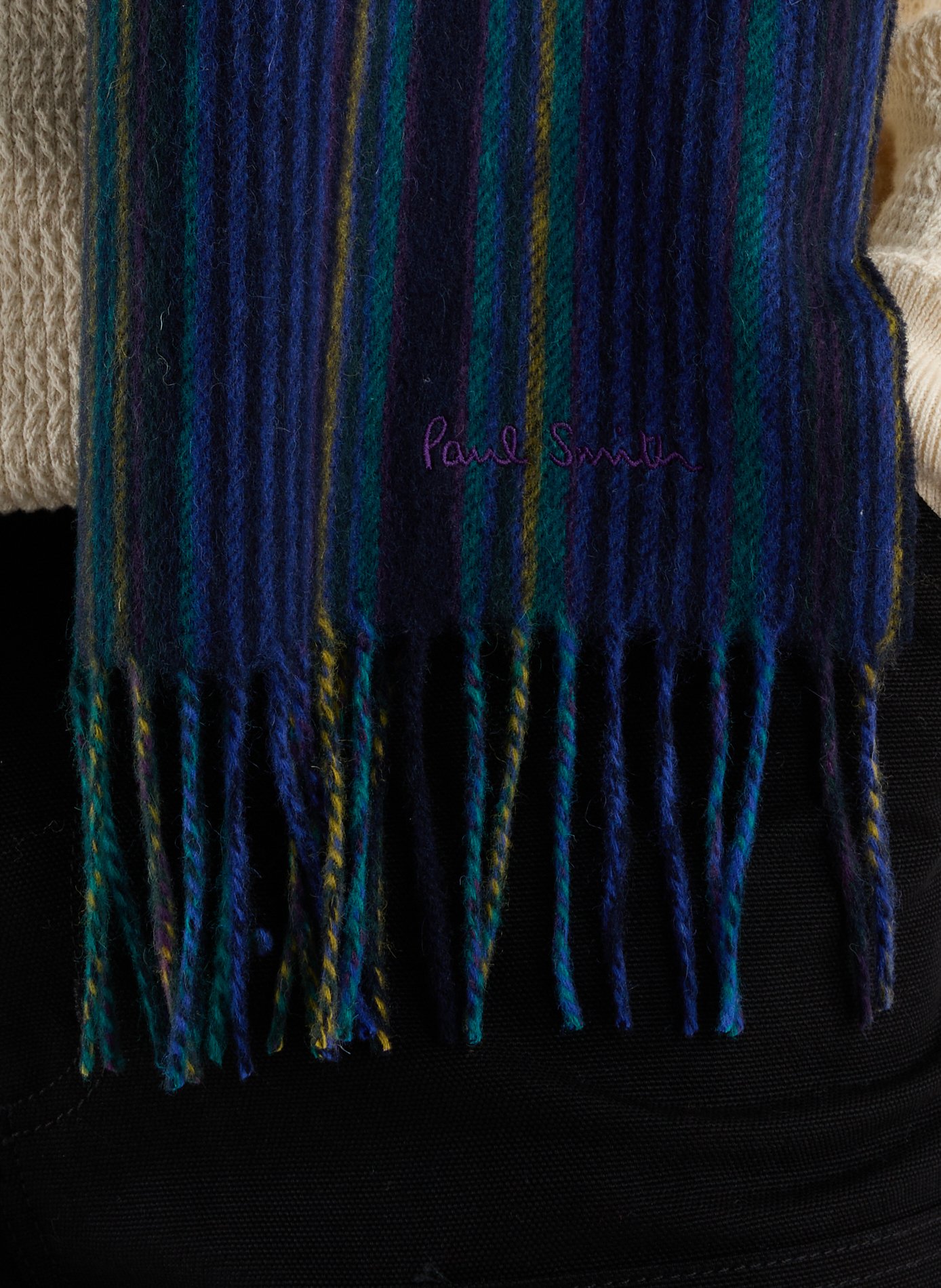 Echarpe à rayures en laine vierge PAUL SMITH Multicolore