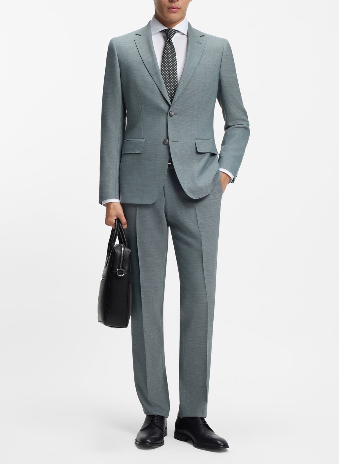 Sac d'ordinateur en cuir BOSS Noir