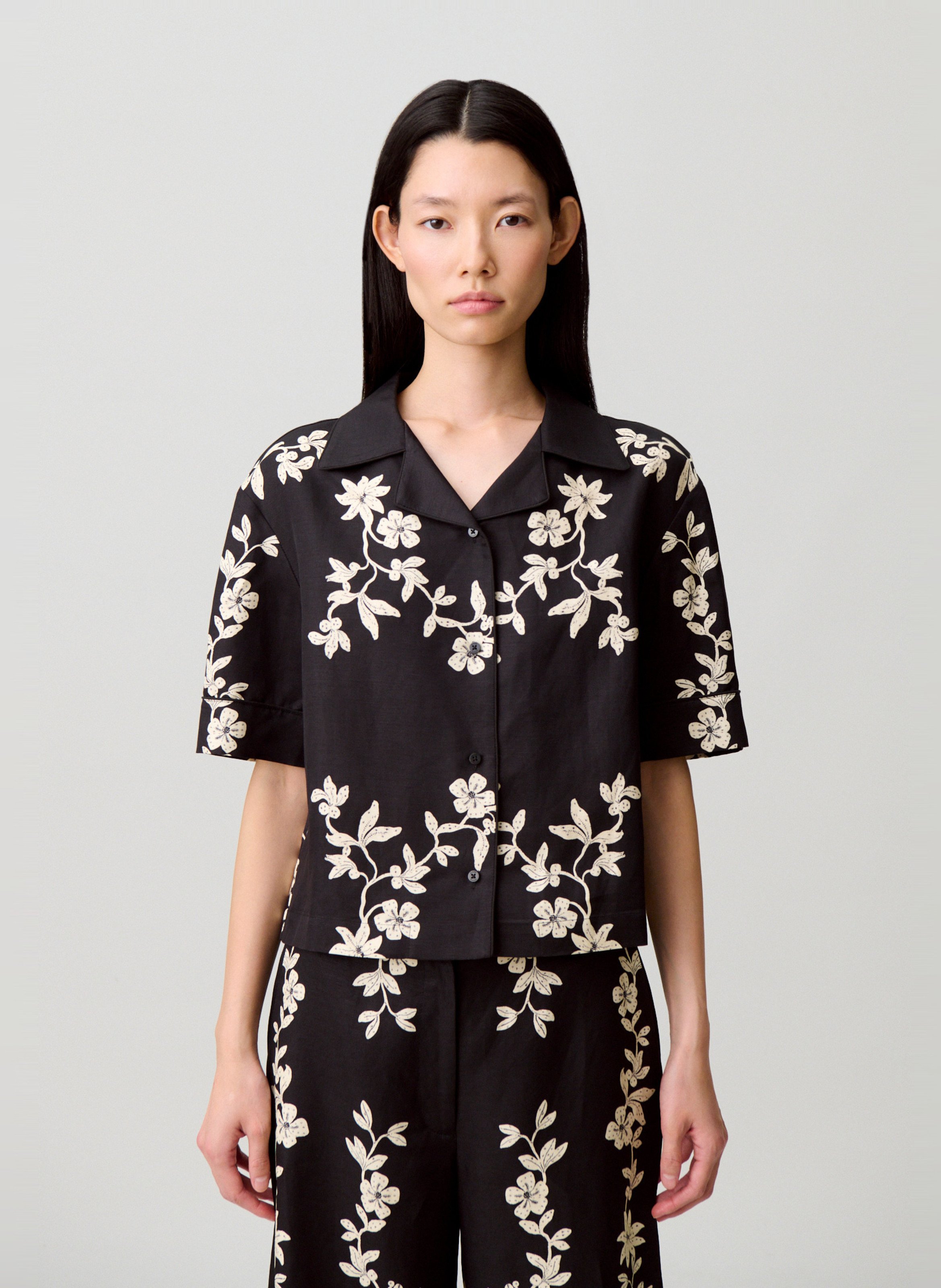 Chemise droite col tailleur imprimée CLAUDIE PIERLOT Multicolore