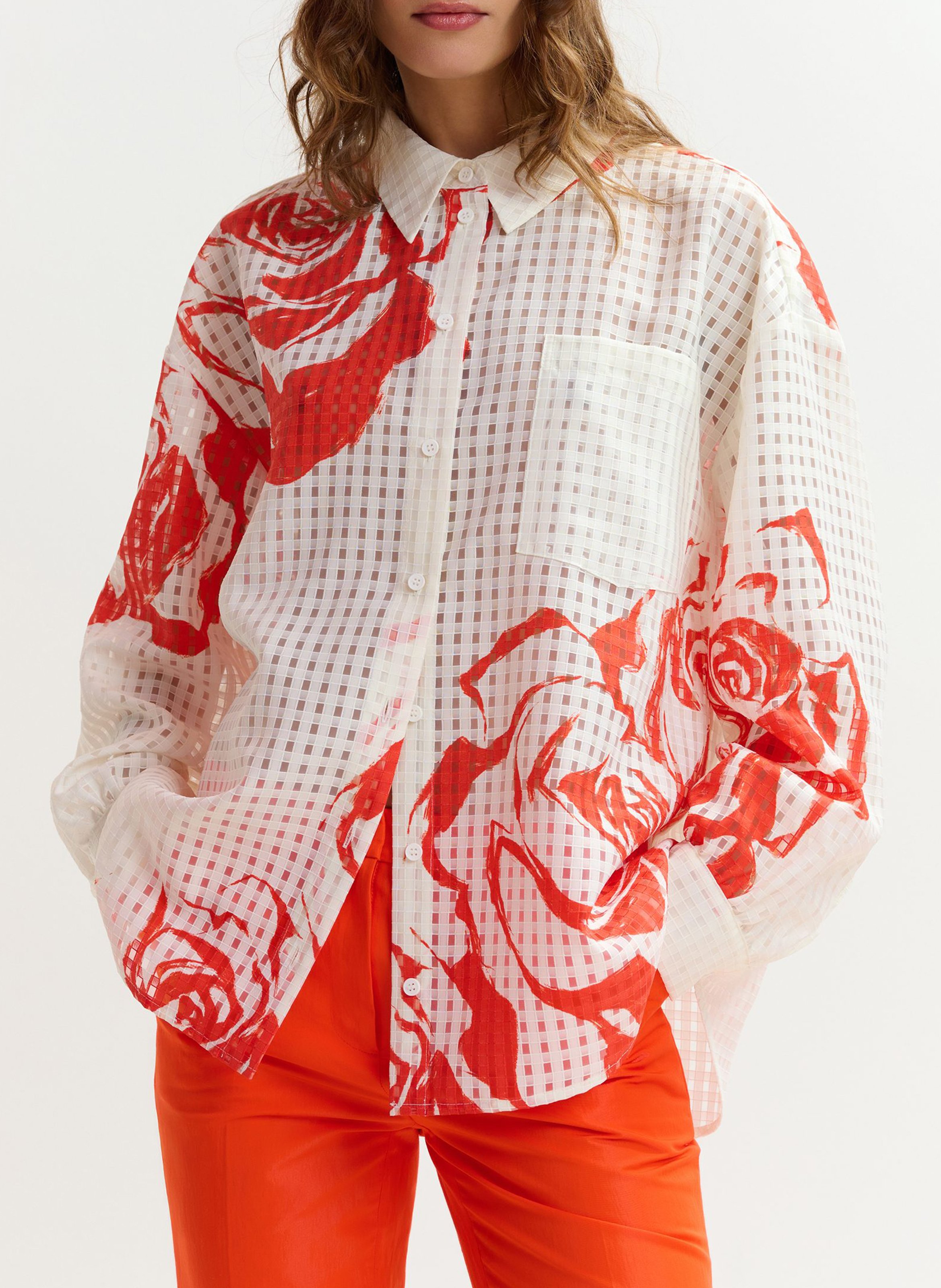 Chemise col classique imprimée jorange ESSENTIEL ANTWERP Blanc