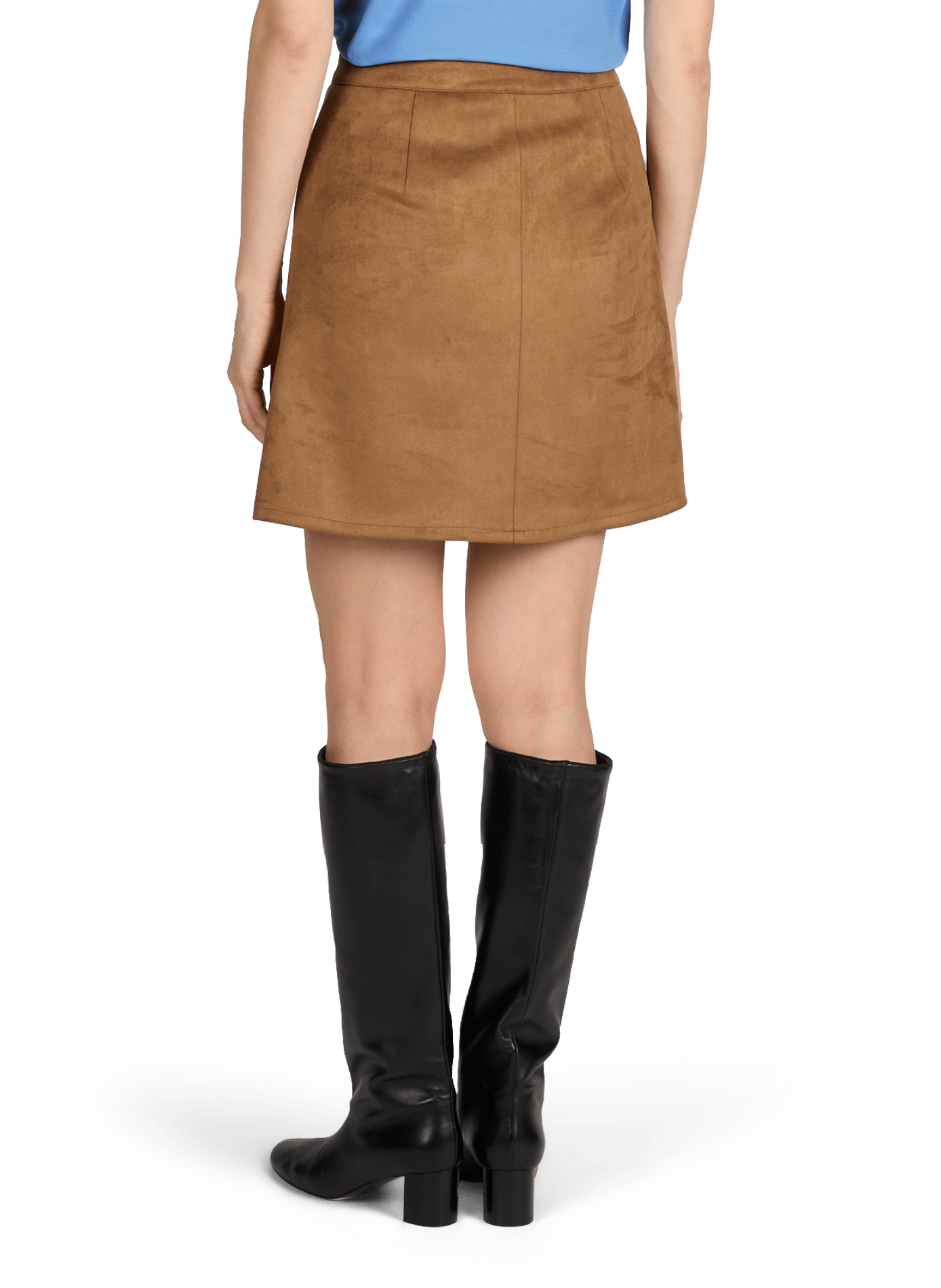 Jupe coupe trapèze suede VILA Brown