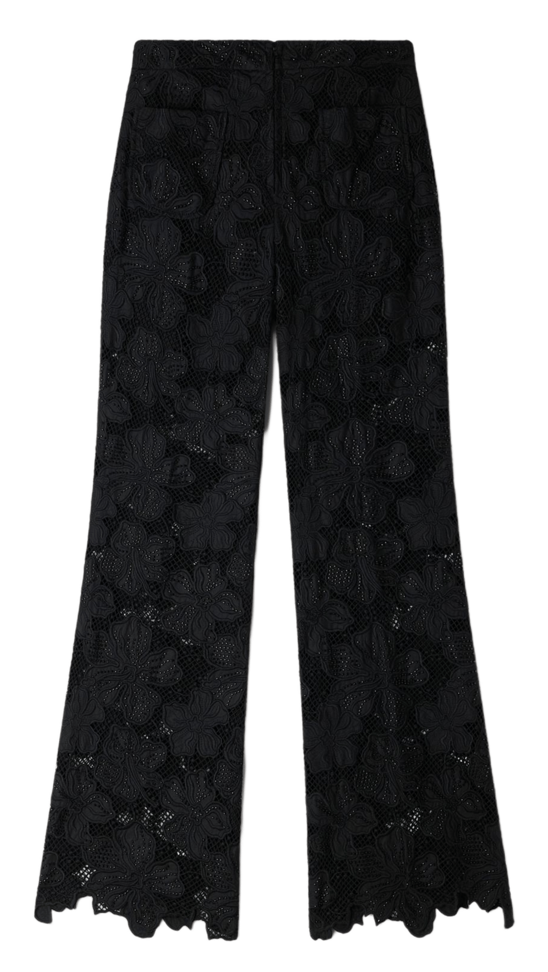 Pantalon évasé en guipure SANDRO Noir