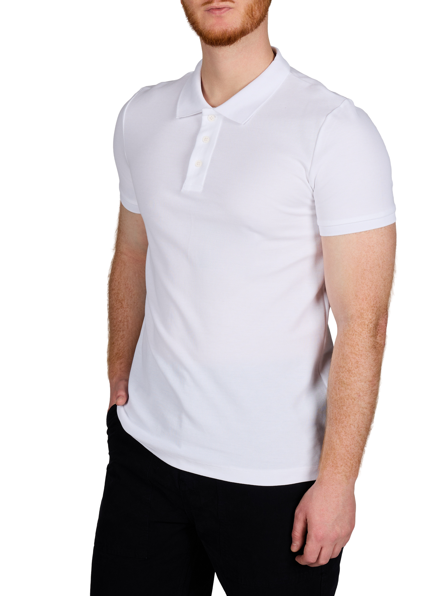 Polo manches courtes en coton AU PRINTEMPS PARIS Blanc