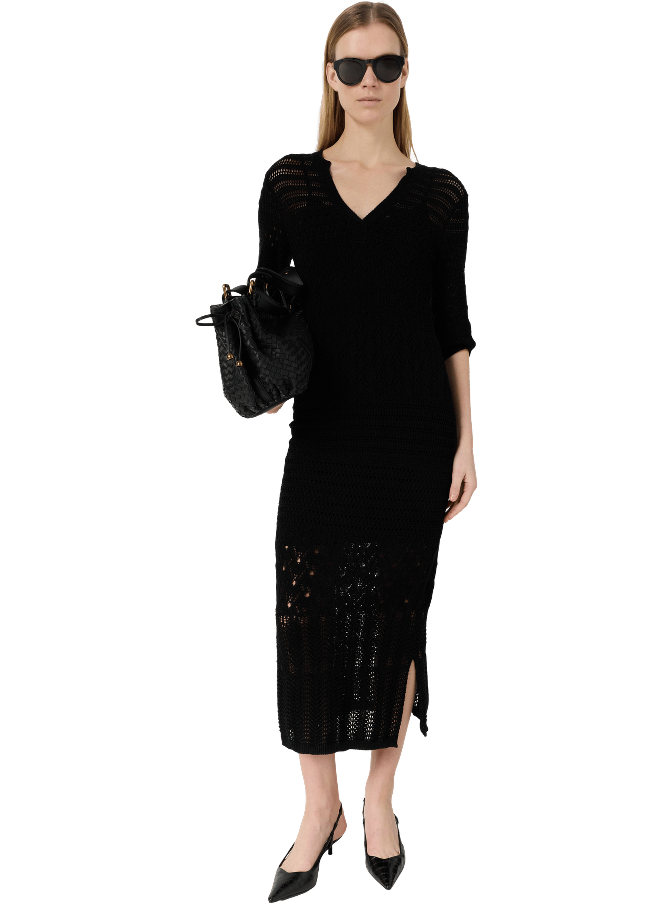 Robe longue en crochet - riana GERARD DAREL Noir