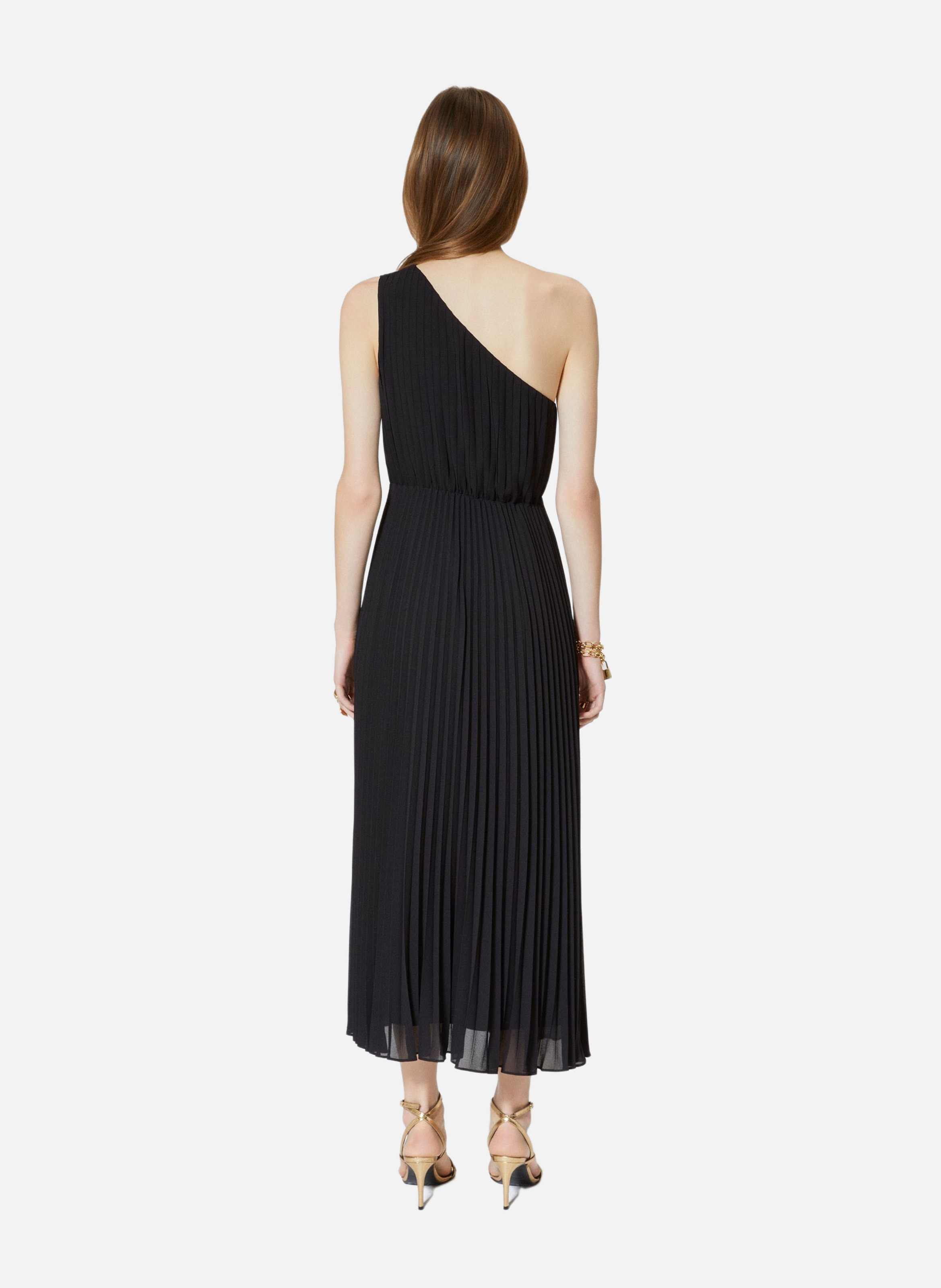 Robe longue asymétrique plissée THE KOOPLES Noir