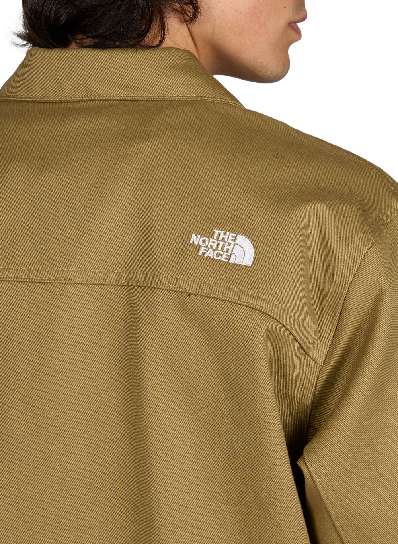 Blouson col classique à logo en coton THE NORTH FACE Kaki