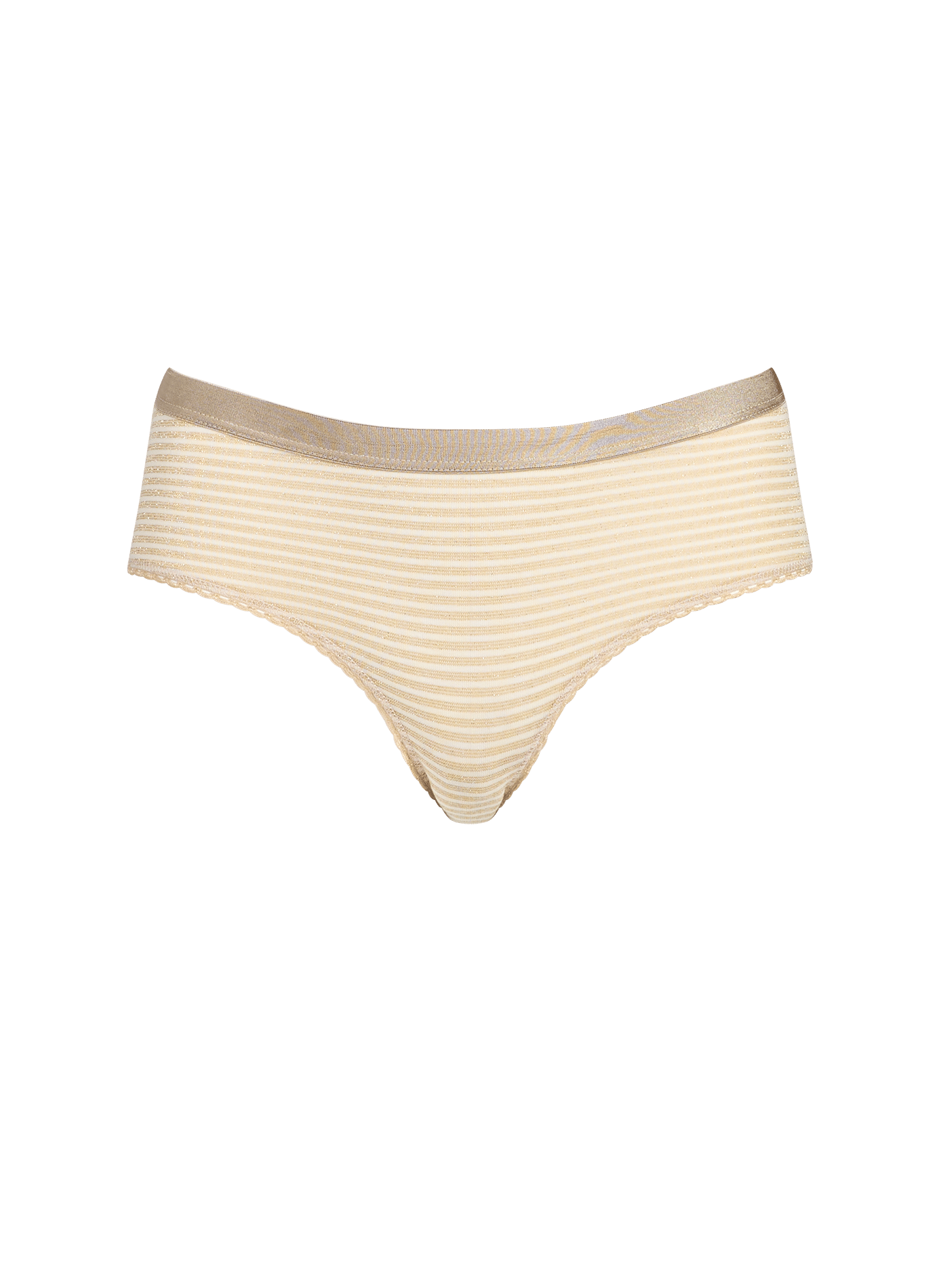 Shiny Striped Culottes MOMONI Beige