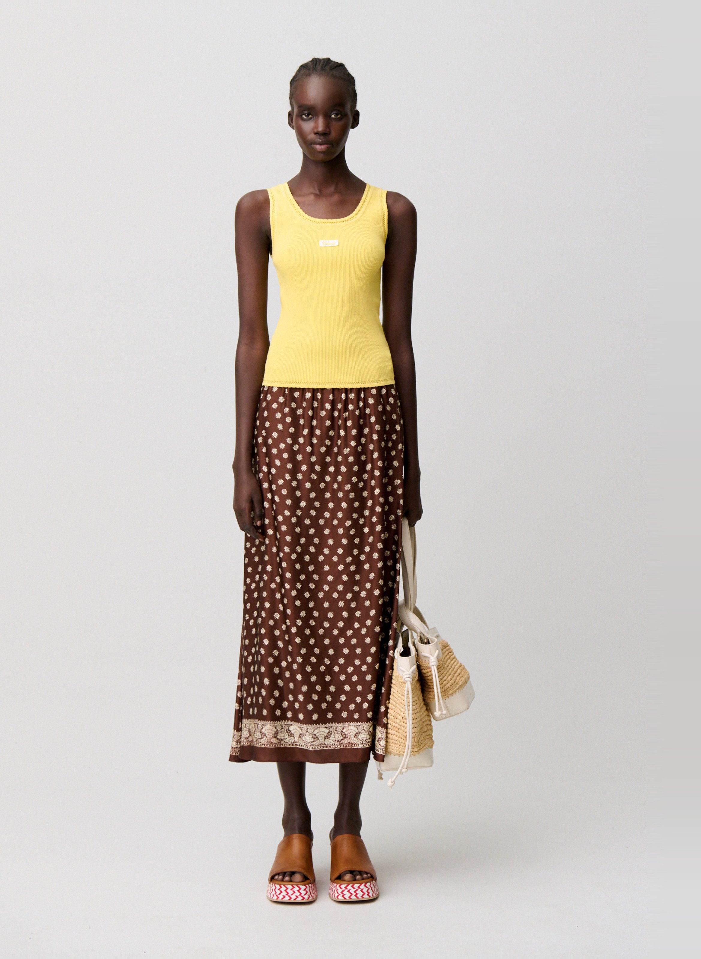 Débardeur ajusté à bords contrastés CLAUDIE PIERLOT Jaune