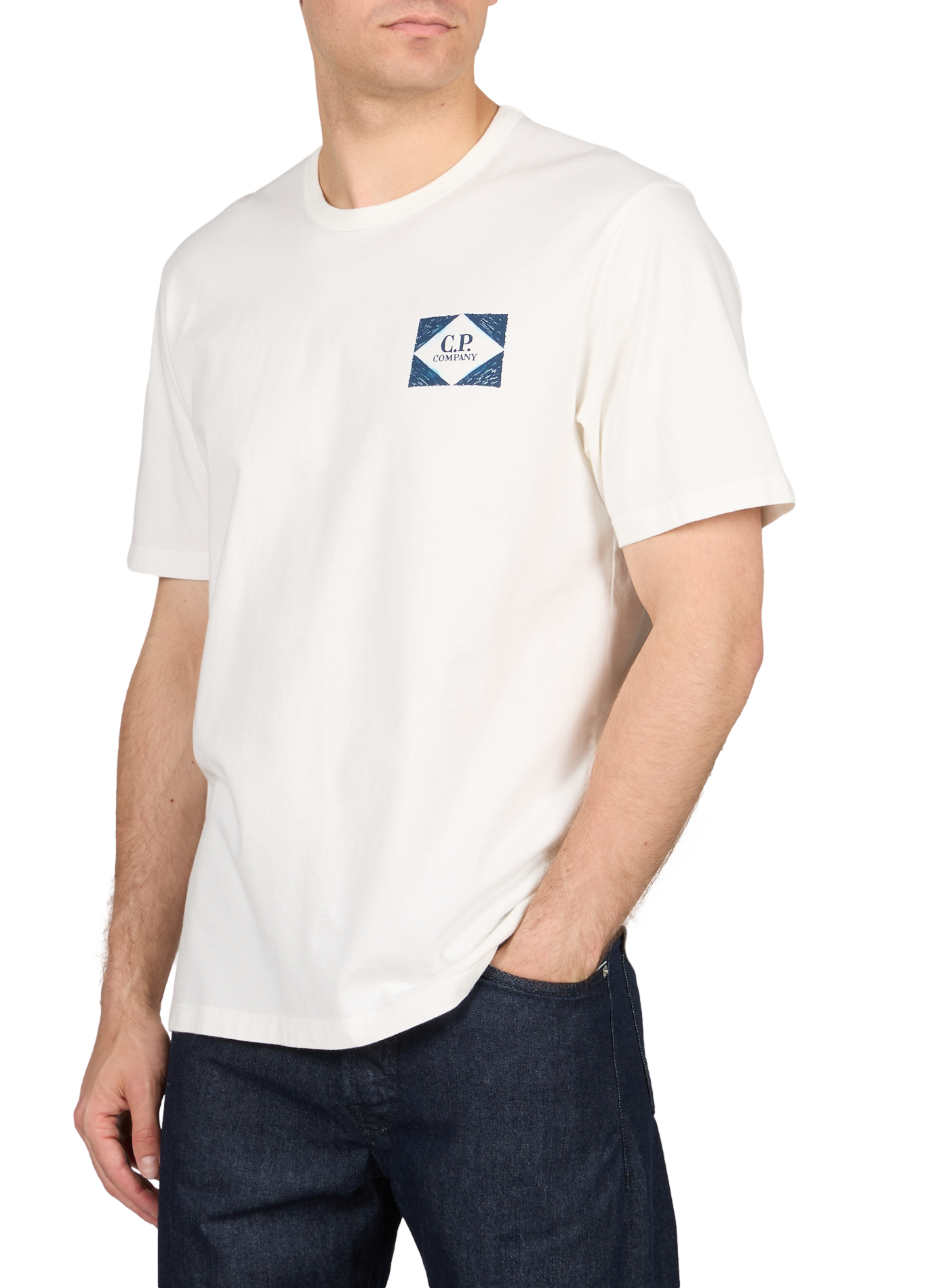 Straight-fit cotton T-shirt CP COMPANY White