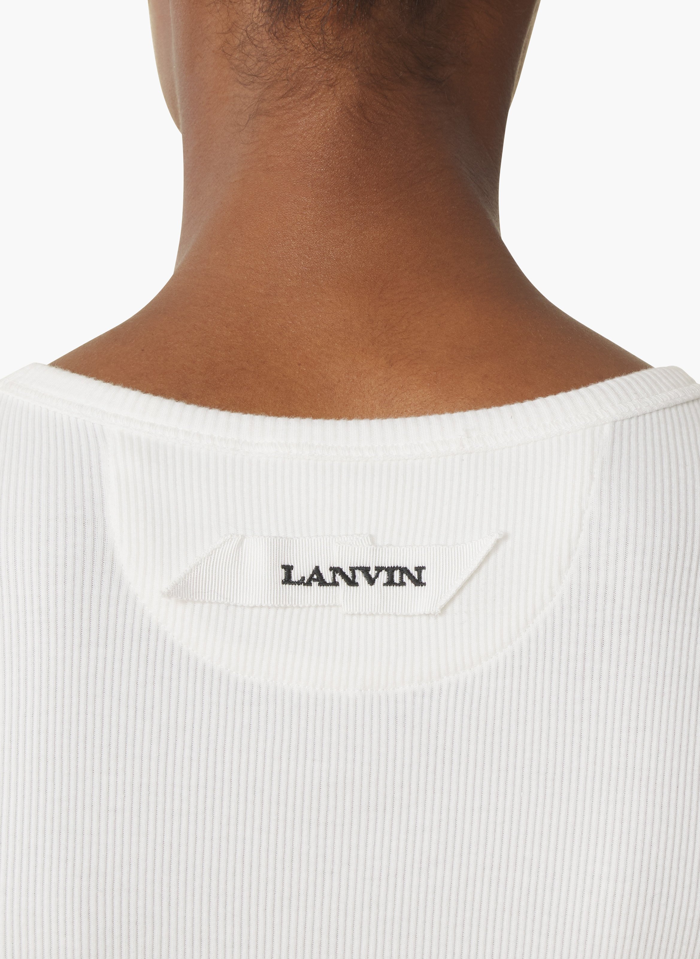 Débardeur côtelé la mère et l'enfant LANVIN Blanc