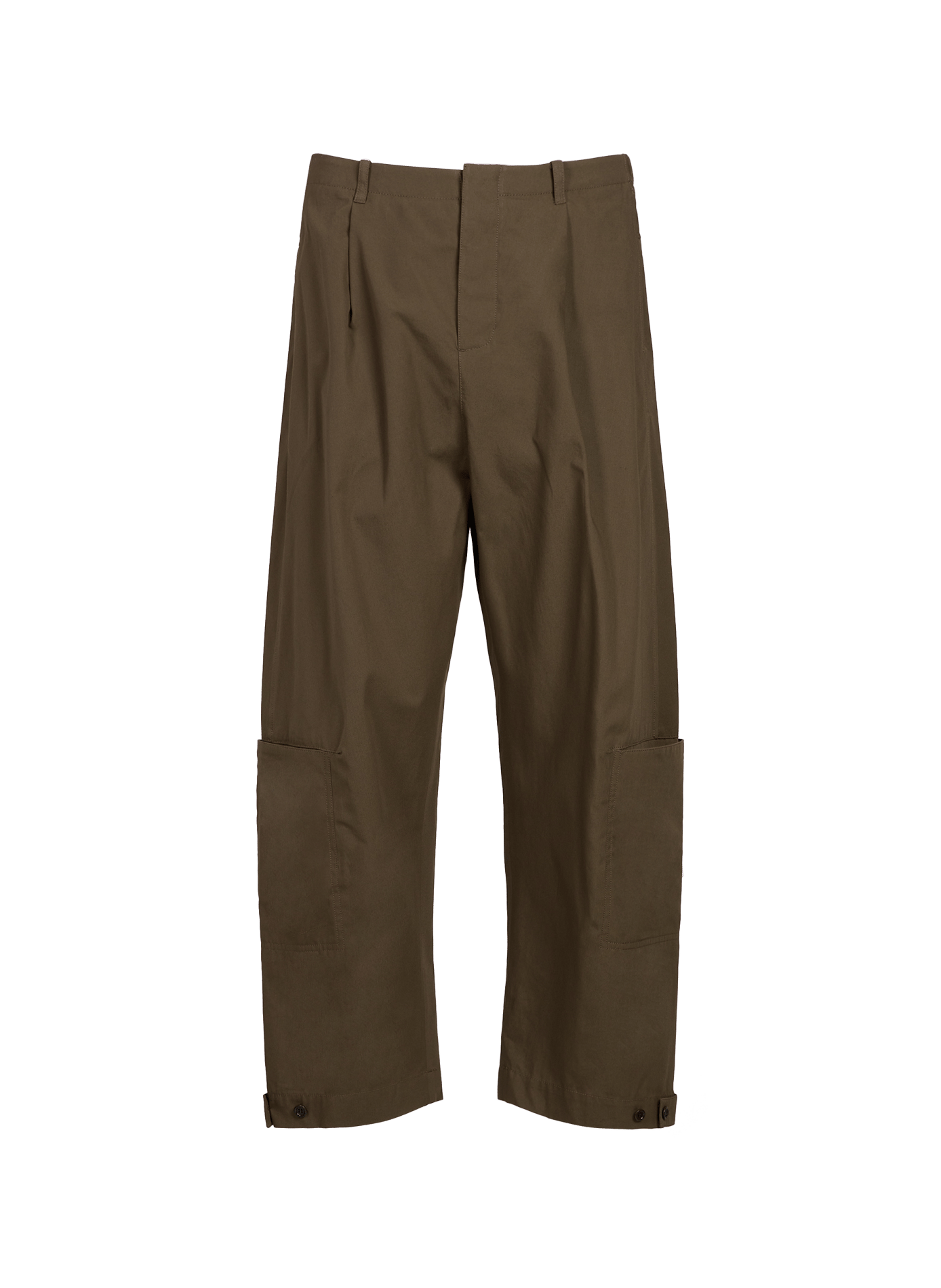 Wide-leg multi-pocket trousers in blended cotton. AMOMENTO Brown