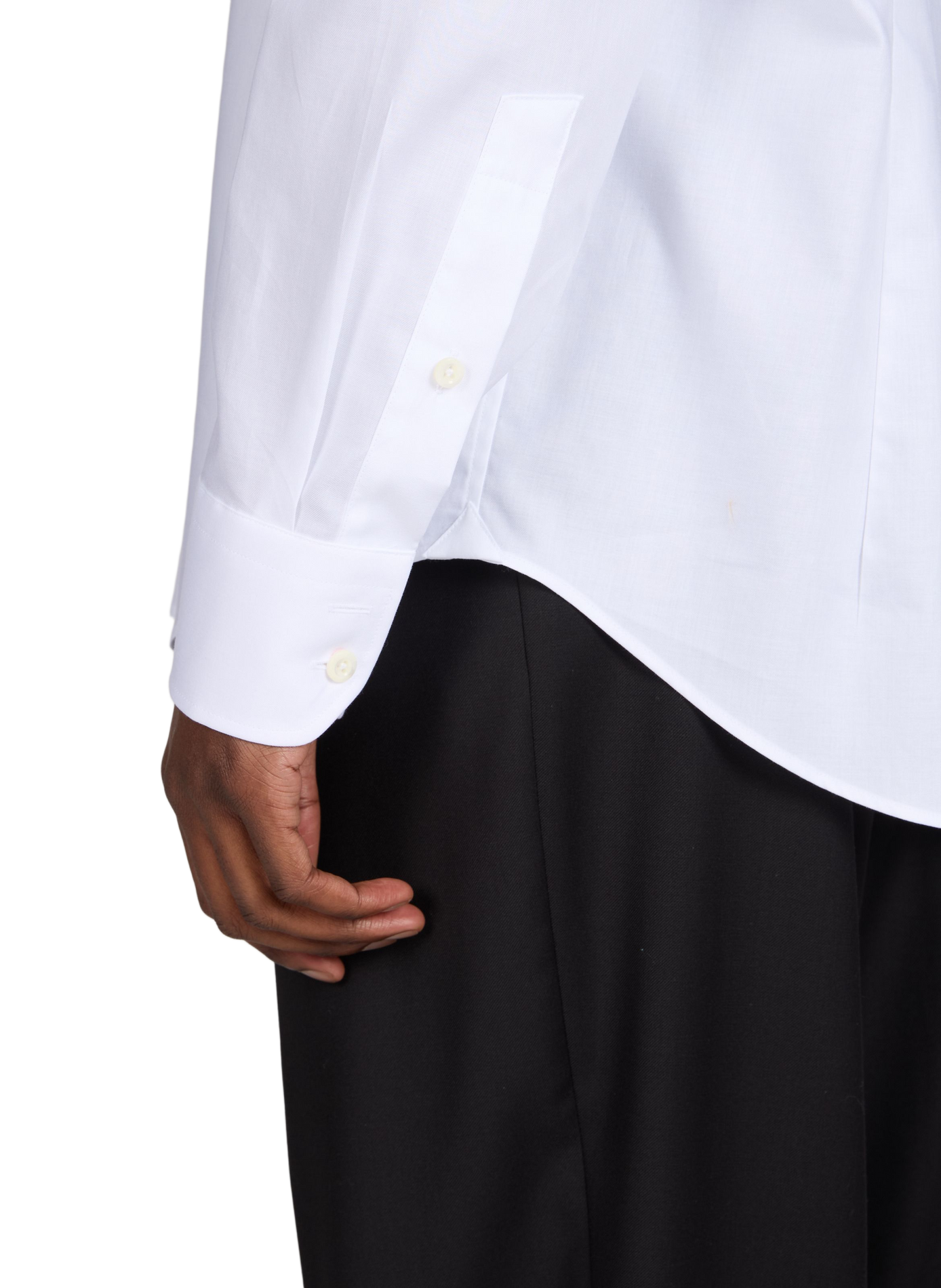 Effen getailleerd overhemd van katoen VAN LAACK Wit