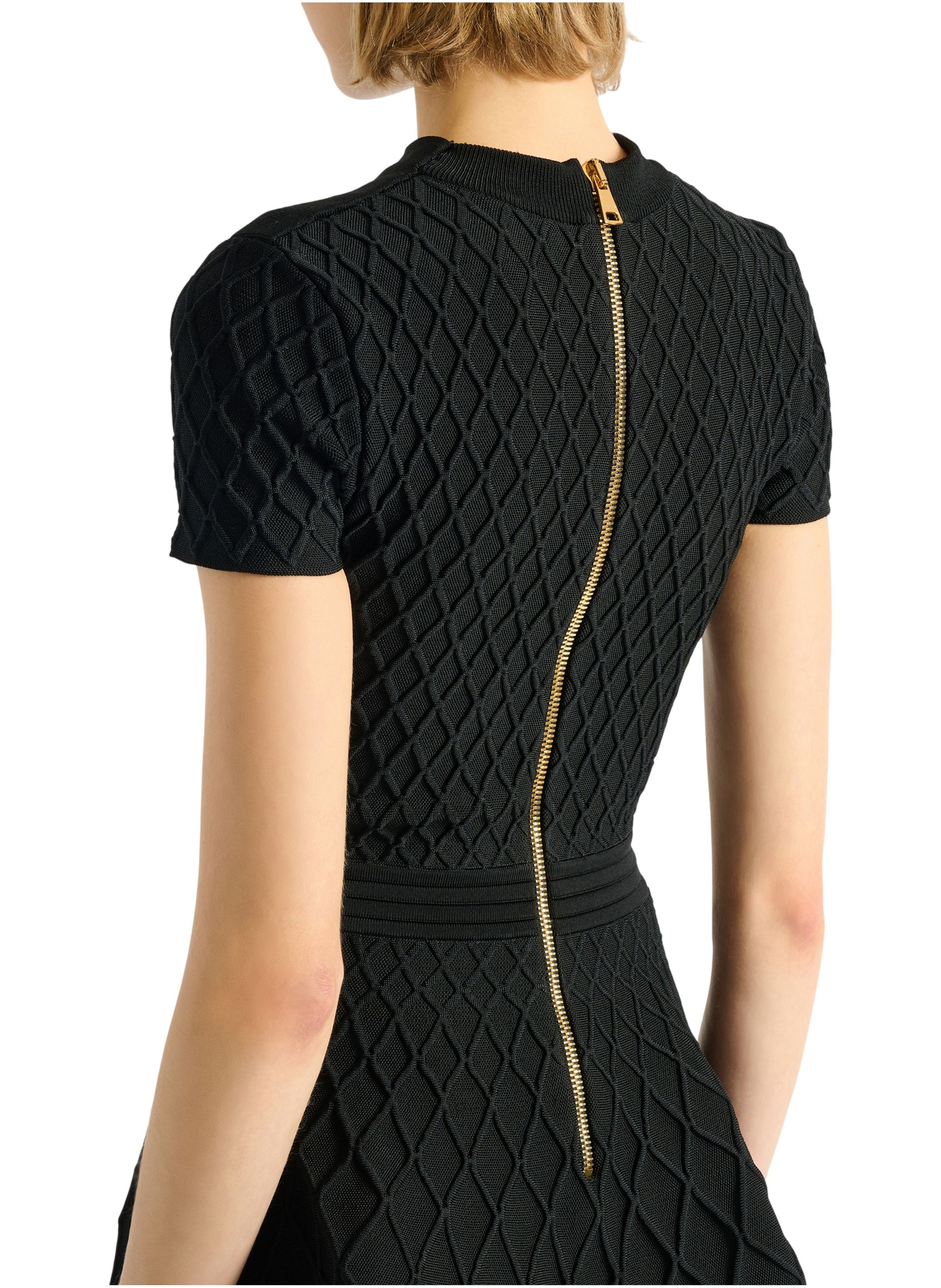 Robe patineuse en maille BALMAIN Noir