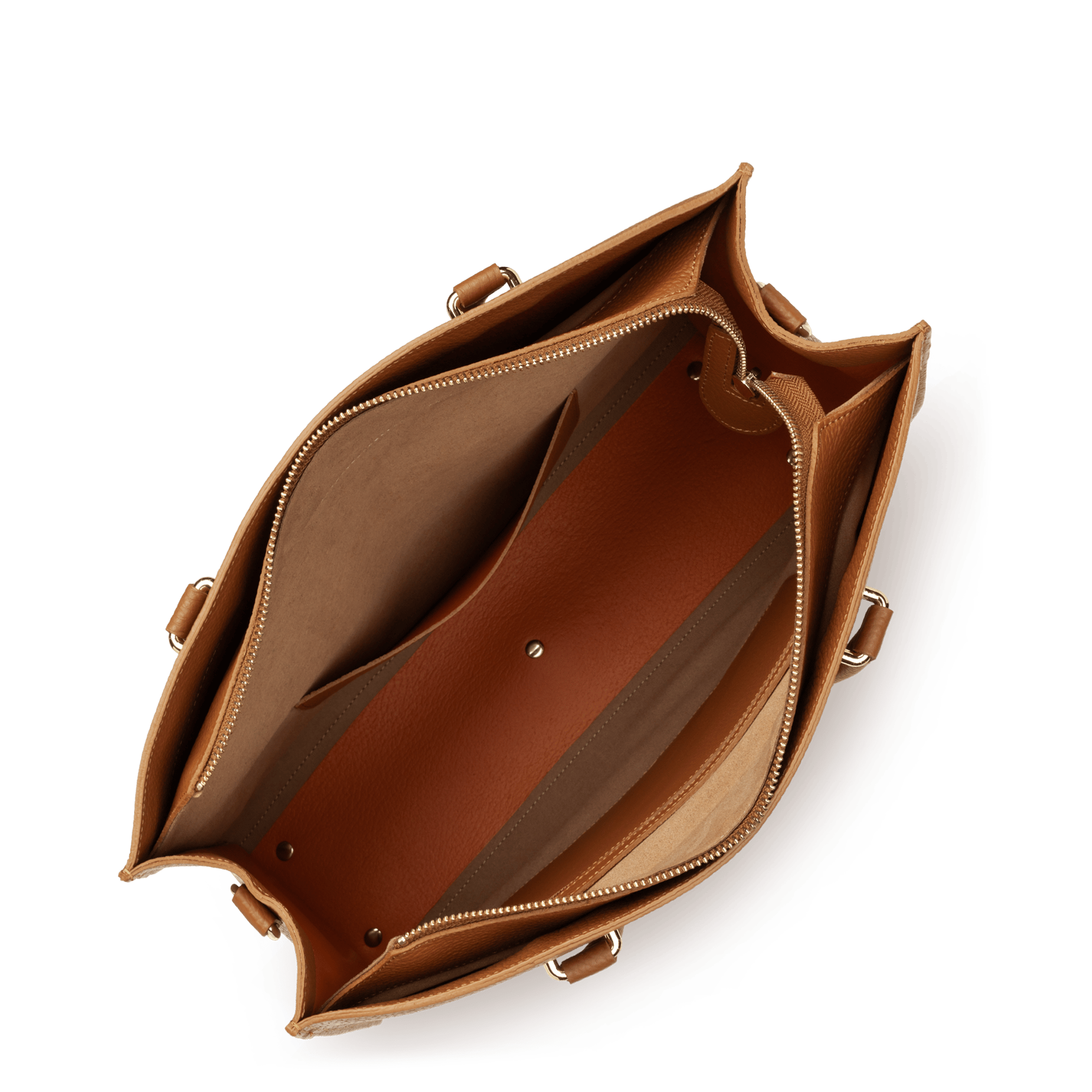 Grand sac cabas main - foulonné double daily LANCASTER Marron