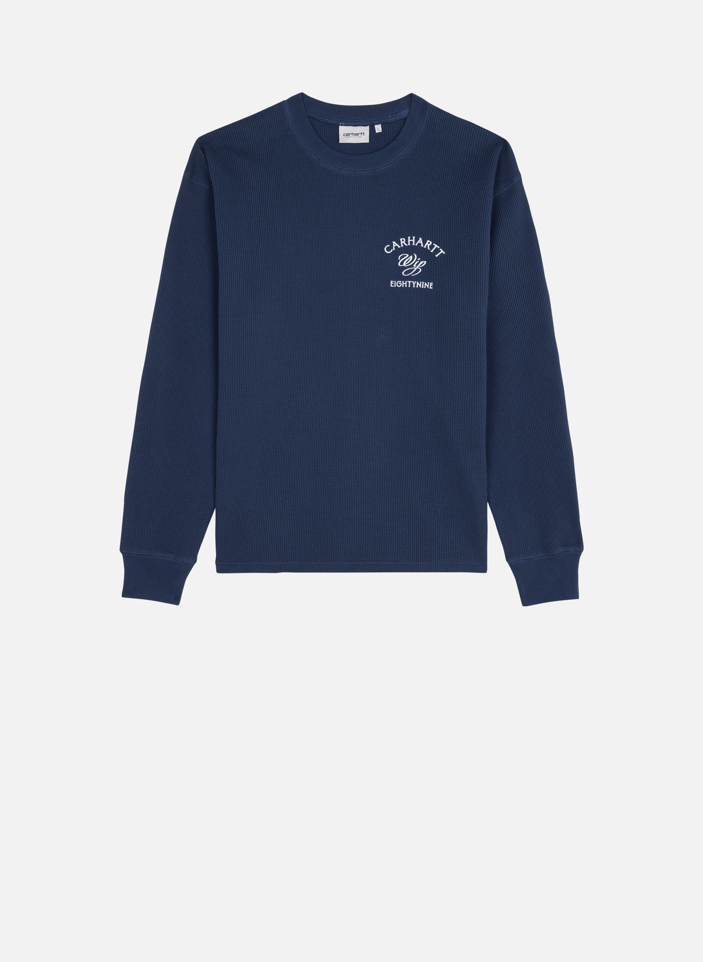 T-shirt l/s eightynine waffle t-shirt  Jupiter / white