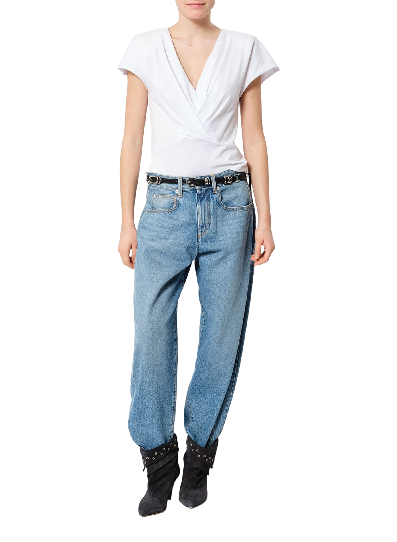 T-Shirt Zelitos mit Schulterklappen aus Baumwolle ISABEL MARANT Weiss