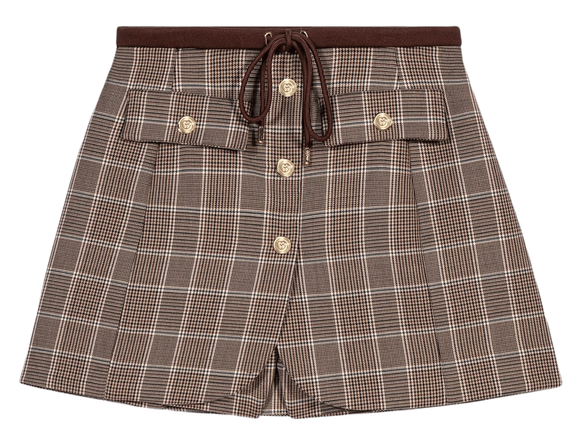 Short tailleur effet jupe à motifs MAJE Marron