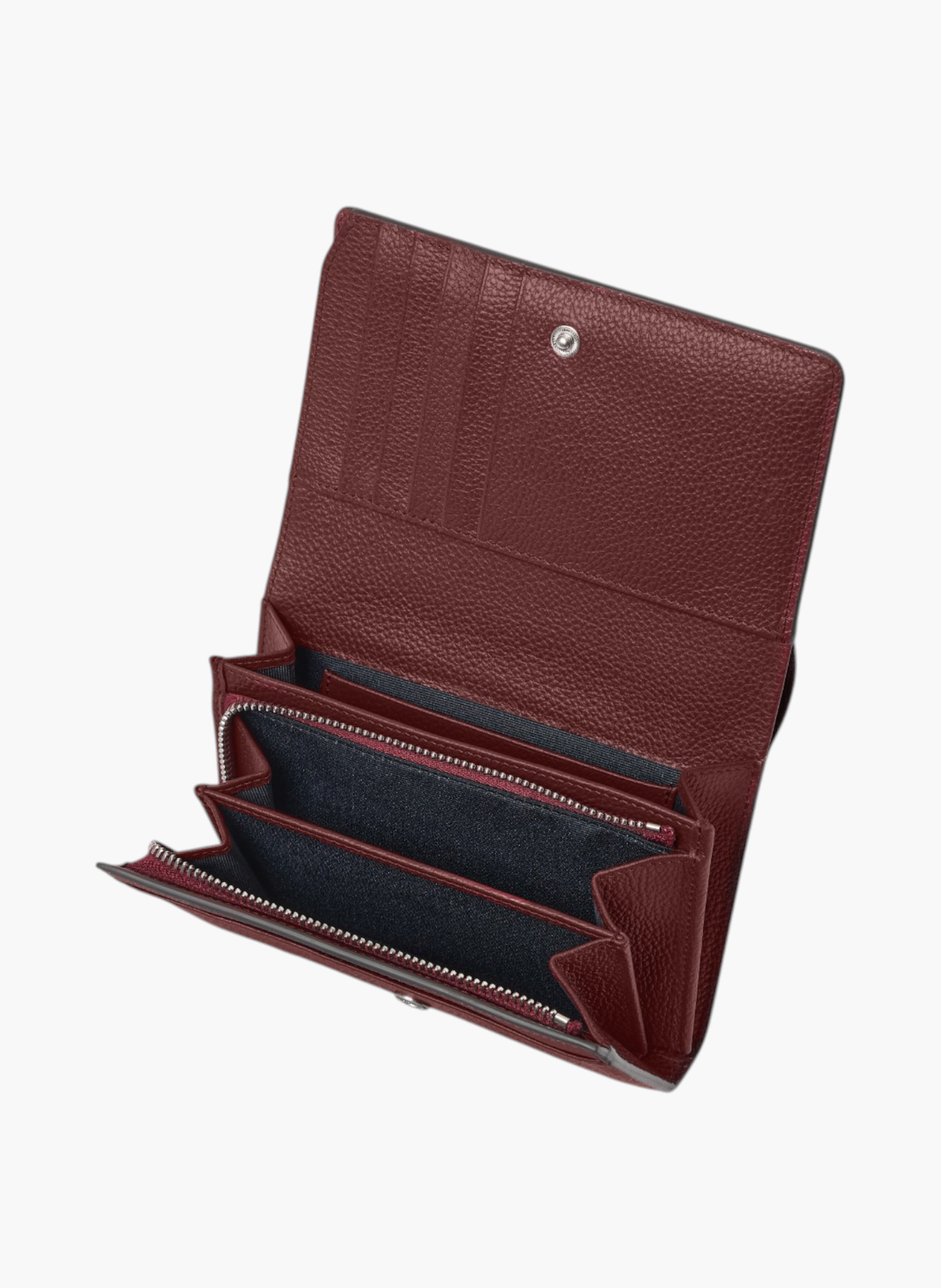Portefeuille moyen modèle à rabat louison en cuir grainé LE TANNEUR Rouge
