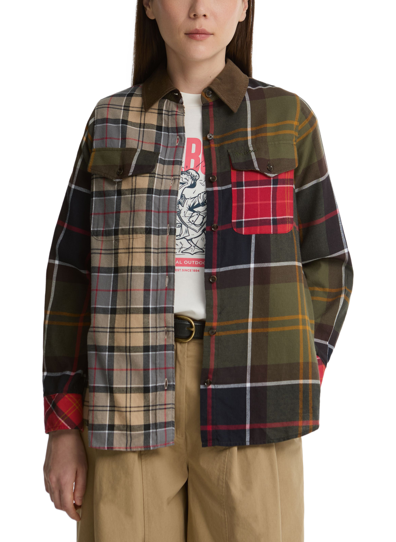 Gerade geschnittenes Hemd mit klassischem Karomuster aus Baumwolle BARBOUR Mehrfarbig
