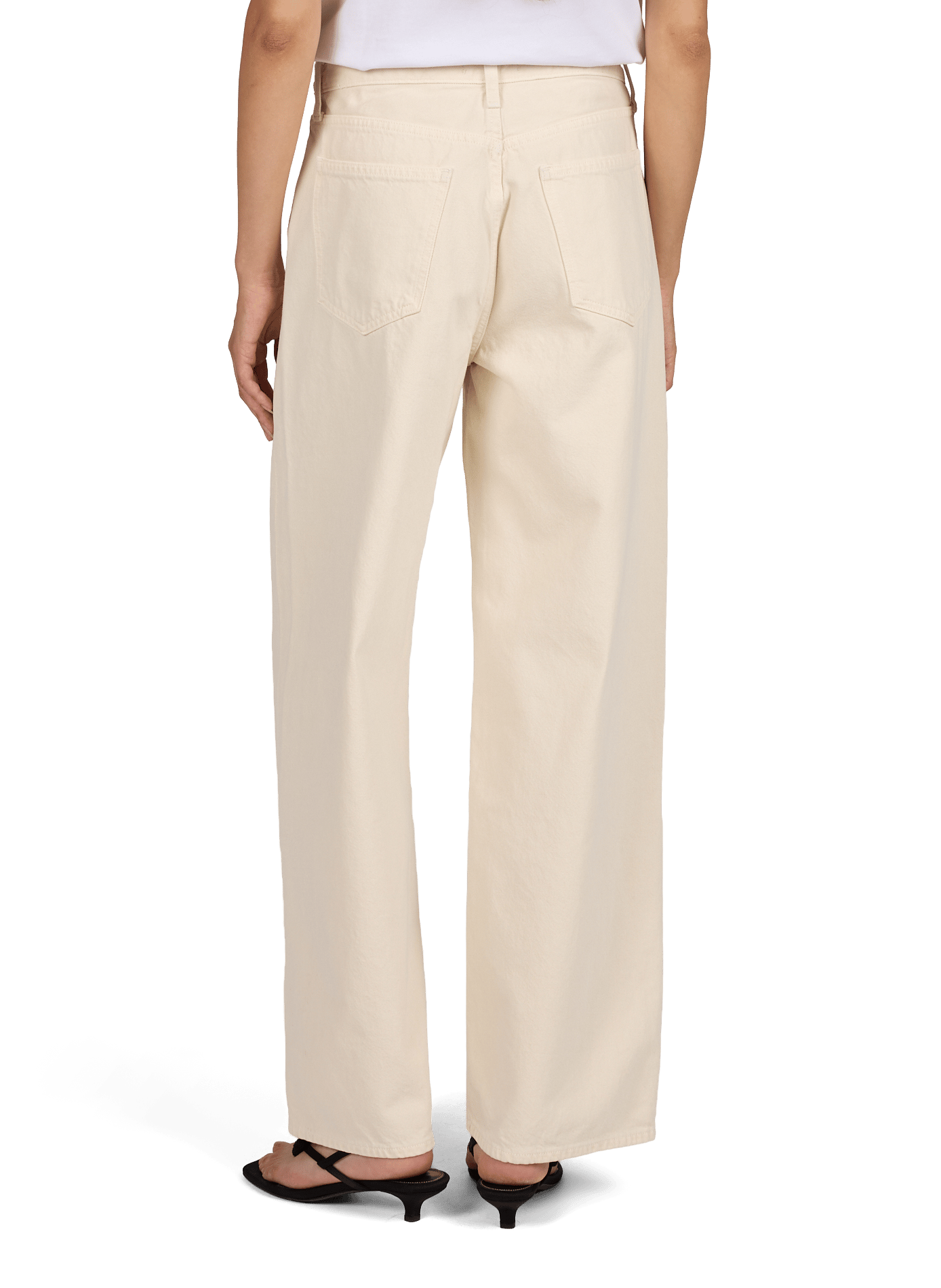 Pantalon ample taille basse 30,5" en coton AGOLDE Beige