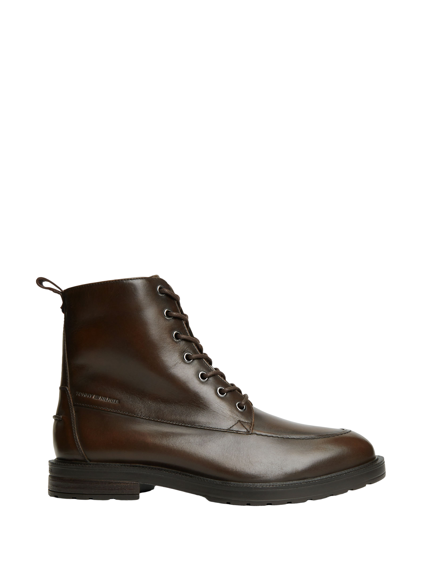 Lace-up leather ankle boots TOMMY HILFIGER Brown