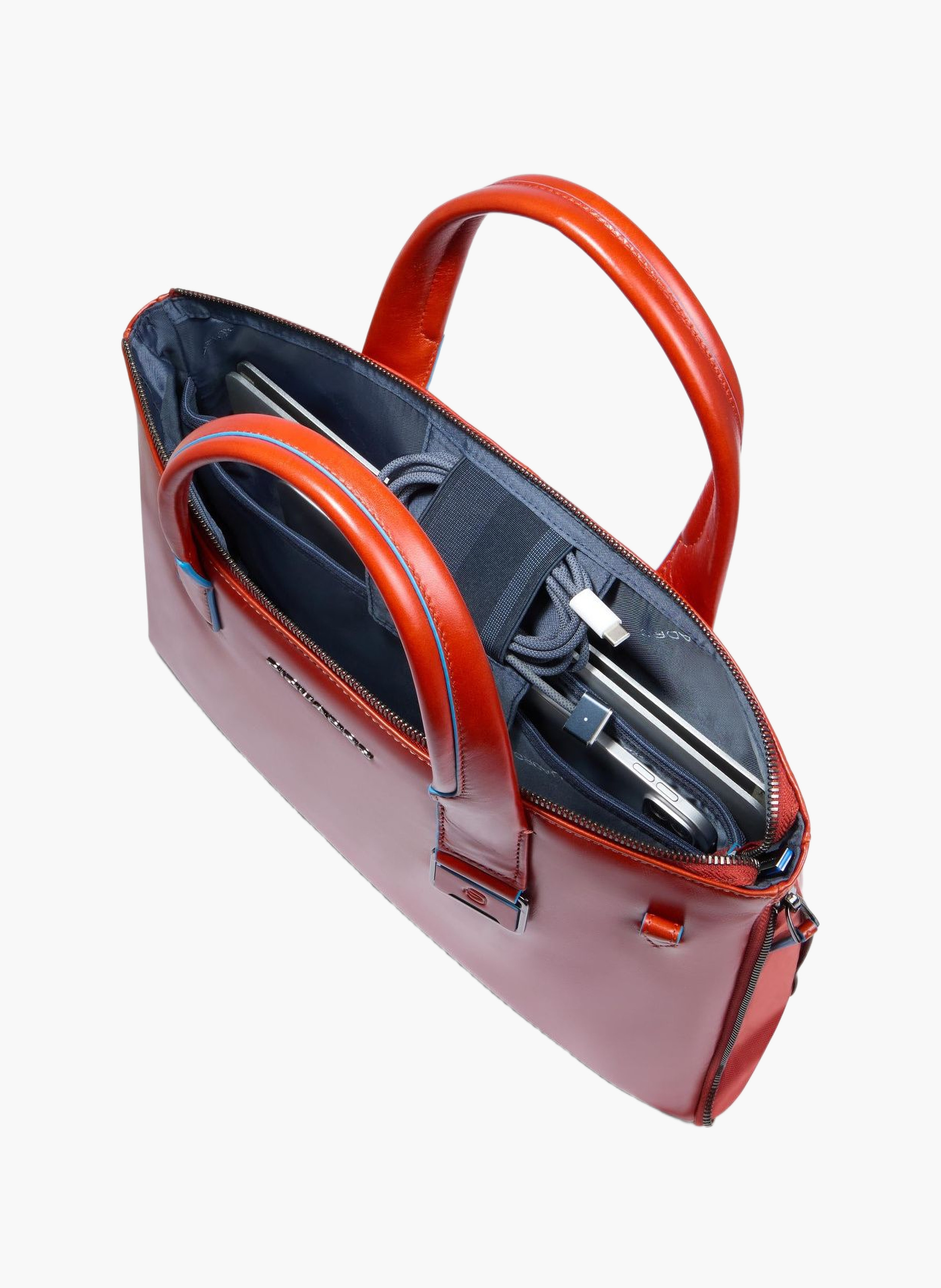 Sac à ordinateur mince 14" personnalisable PIQUADRO Marron