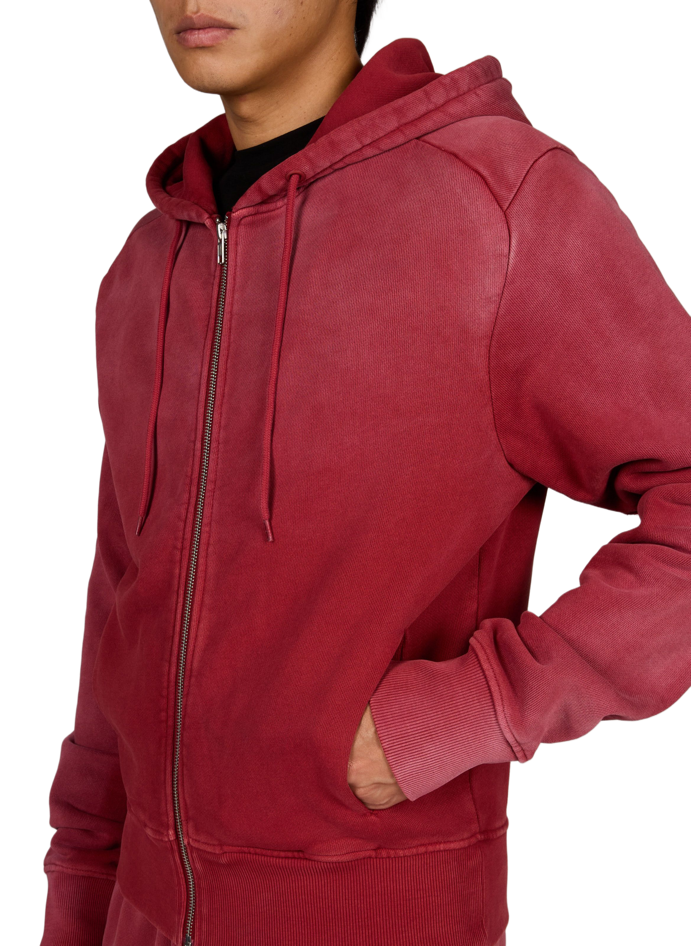 Straight zip-up cotton sweatshirt ENTIRE STUDIOS Red