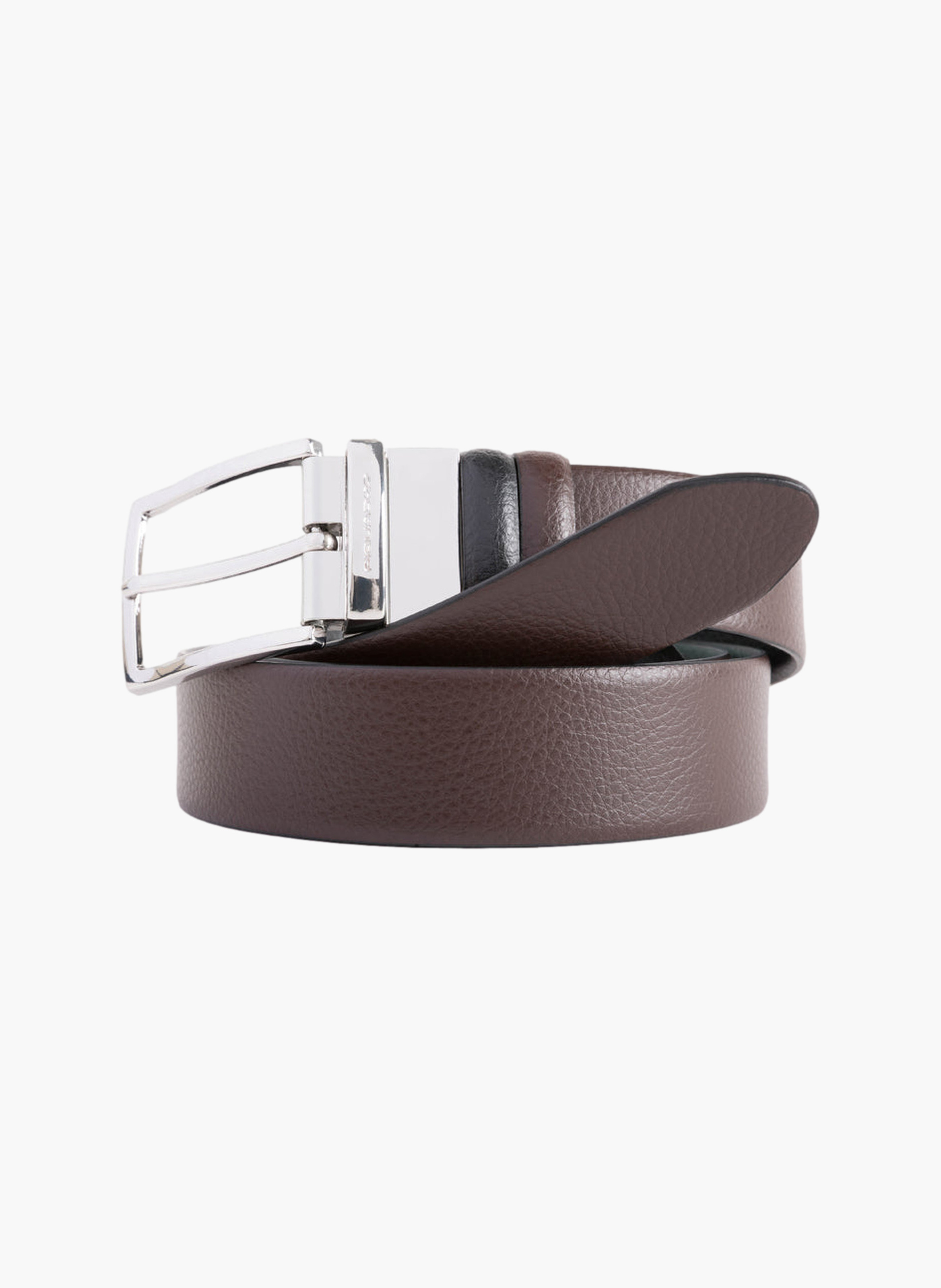 Reversible leather belt with prong buckle PIQUADRO Black
