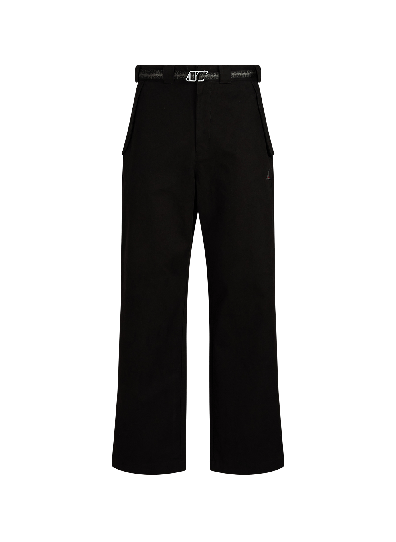 Pantalon droit à logo brodé en coton ROA Noir