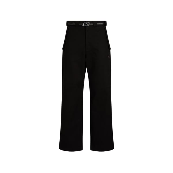 Pantalon droit à logo brodé en coton Pantalon droit à logo brodé en coton