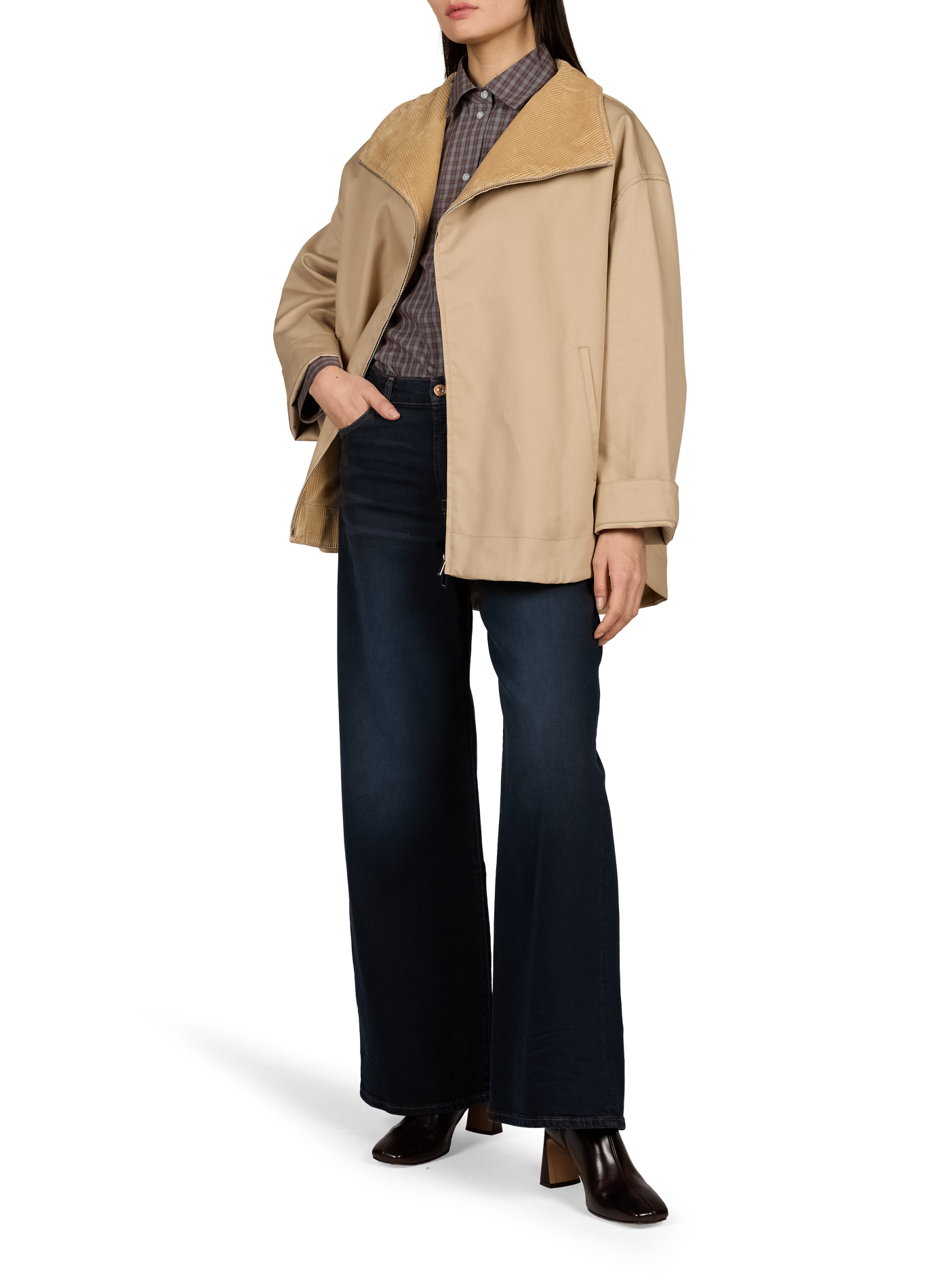 Loose cotton jacket TOTEME Beige