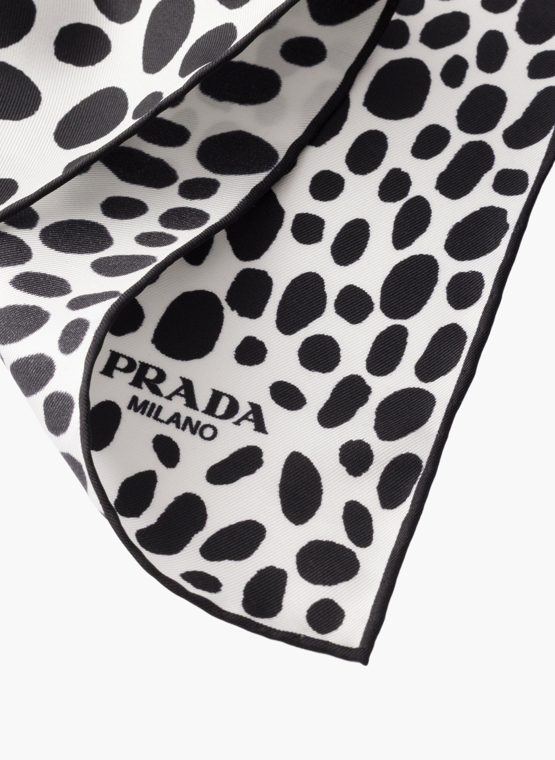 Écharpe en sergé de soie 55 PRADA Blanc