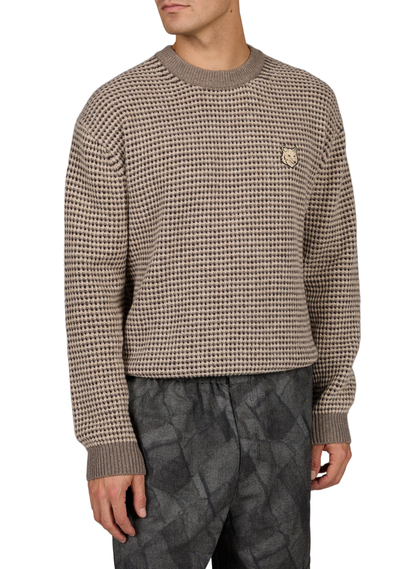 Jersey recto de lana MAISON KITSUNÉ Beige