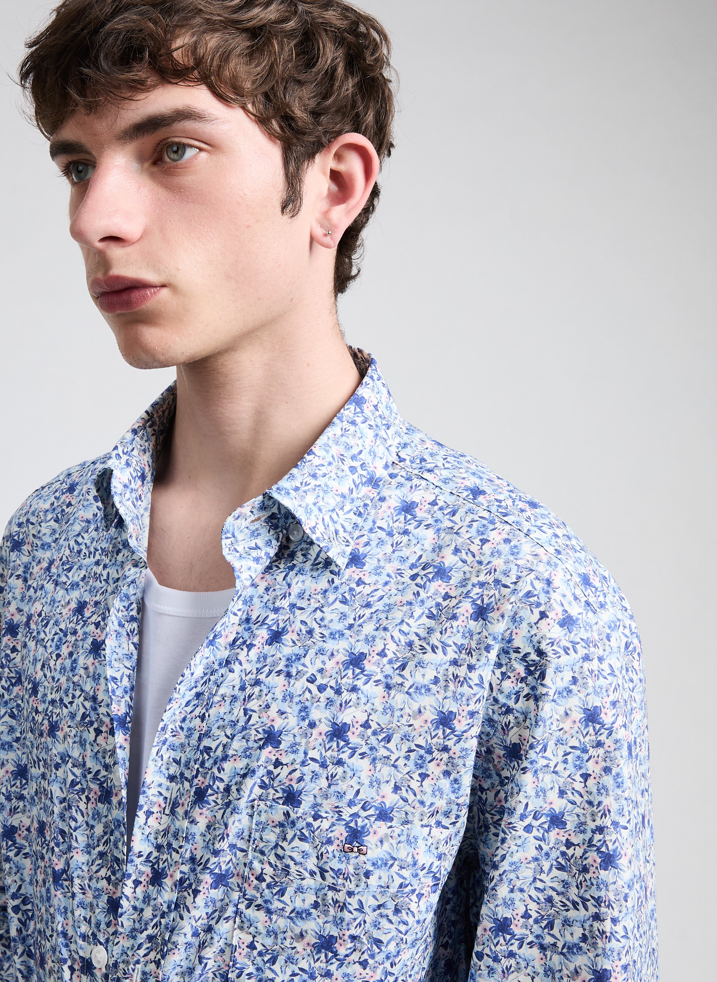 Chemise à motif en coton  EDEN PARK Beige