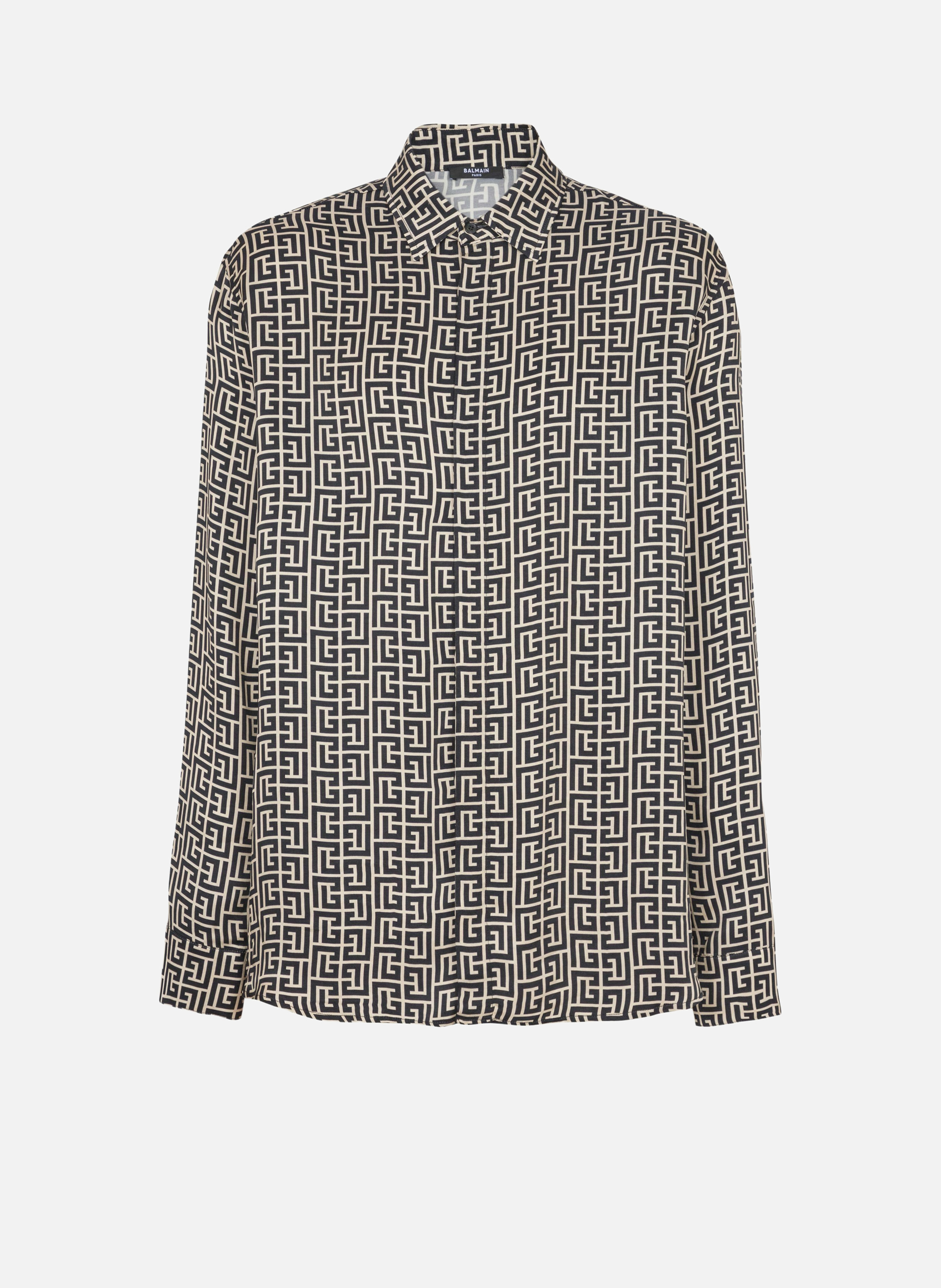 Chemise fluide monogrammée BALMAIN Noir