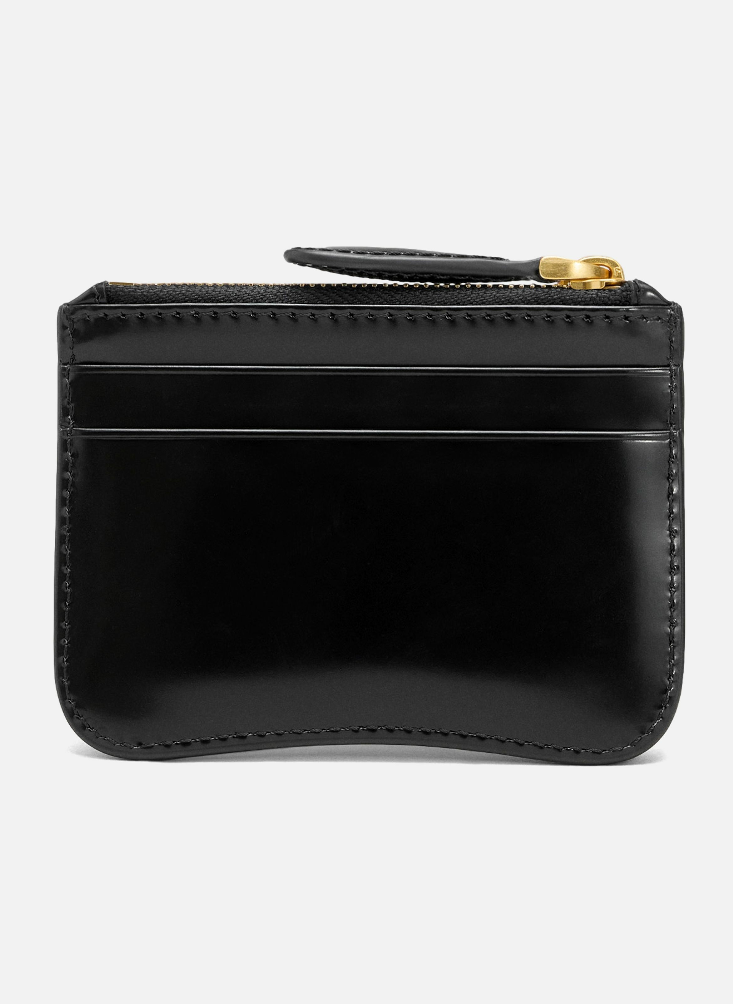 Porte-cartes zippé paris paris unisexe en cuir de veau AMI PARIS Noir