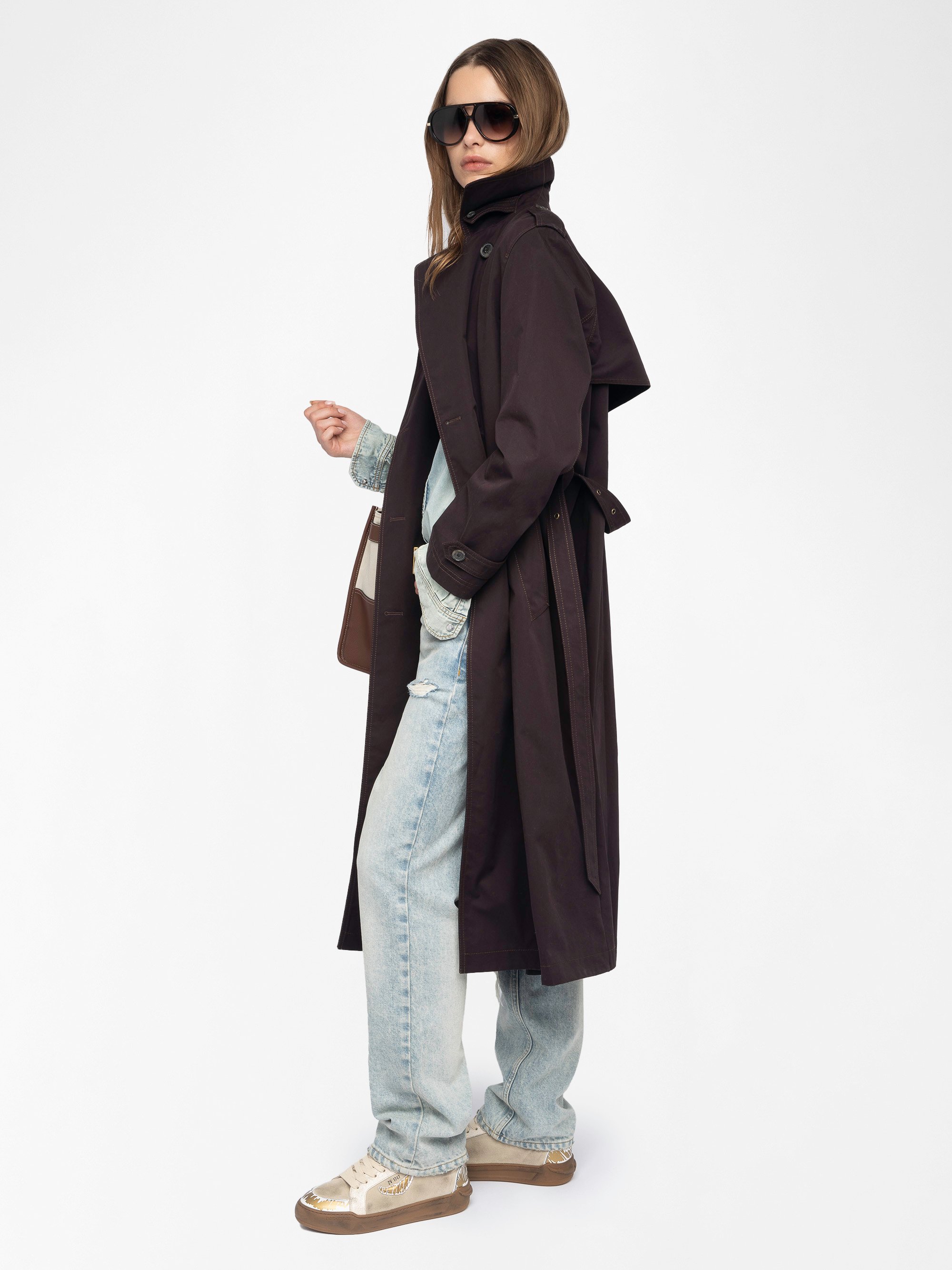 Trench col tailleur en coton kenar ZADIG&VOLTAIRE Marron