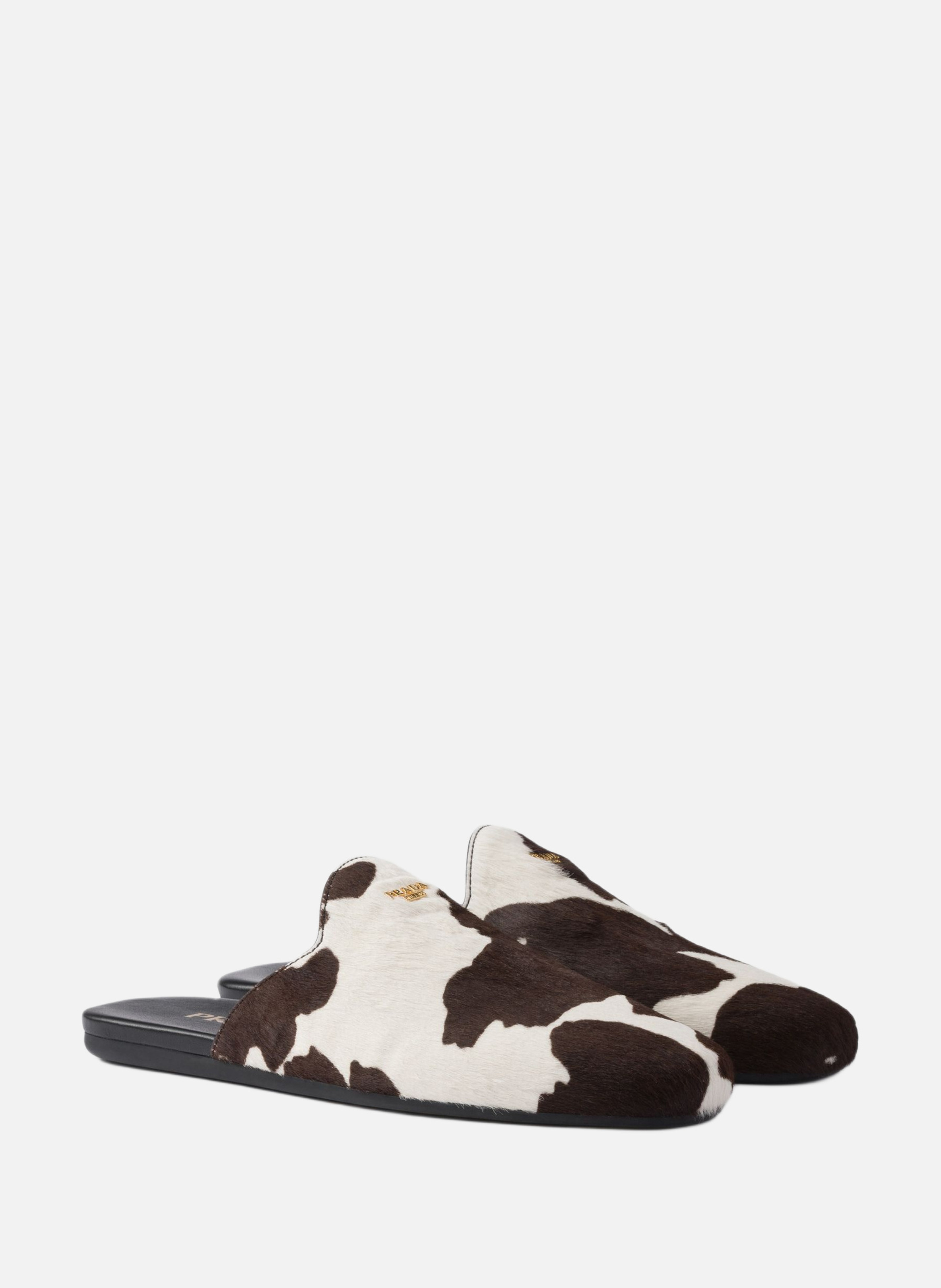 Mules en cuir imprimé Blanc