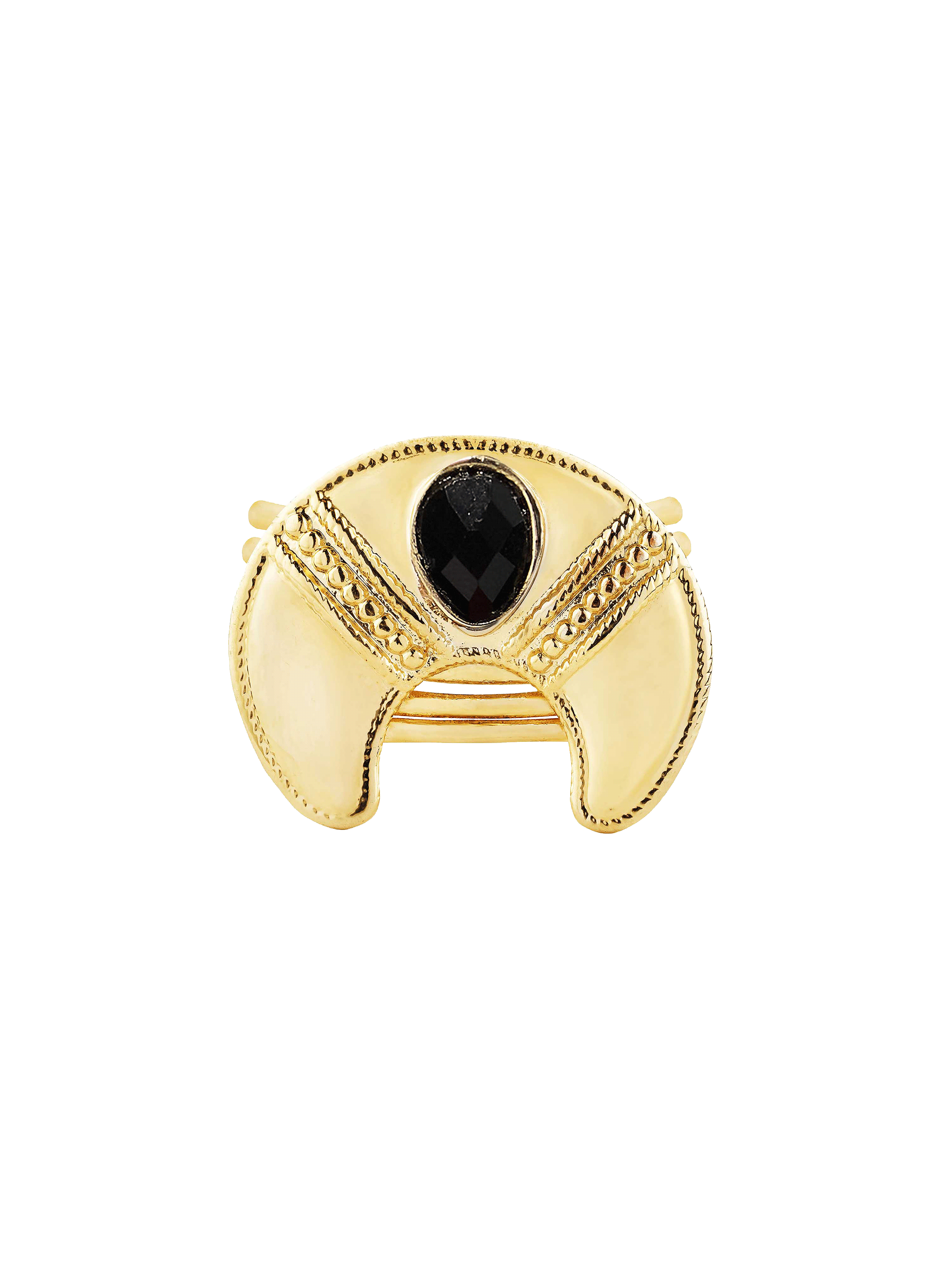 Bague réglable cabochon lune melvil HIPANEMA Noir