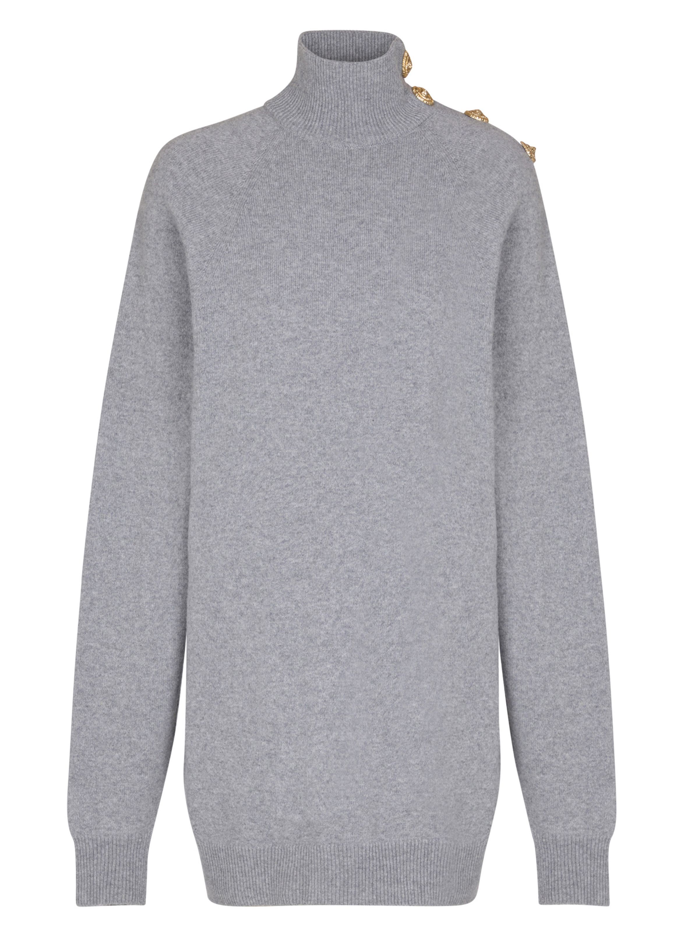 Robe-pull courte en cachemire BALMAIN Gris