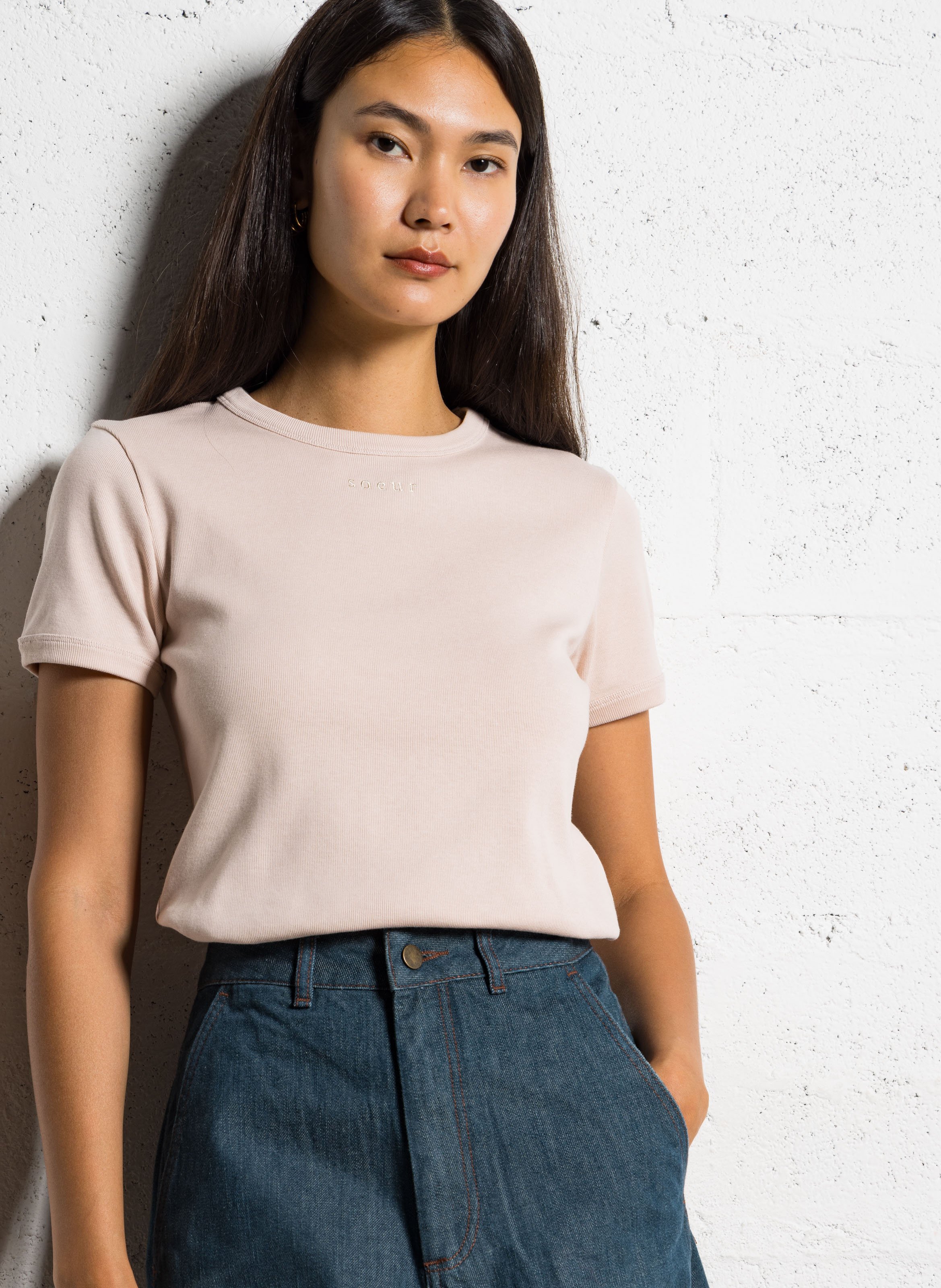 Tee-shirt ajusté en coton aristide SOEUR Rose