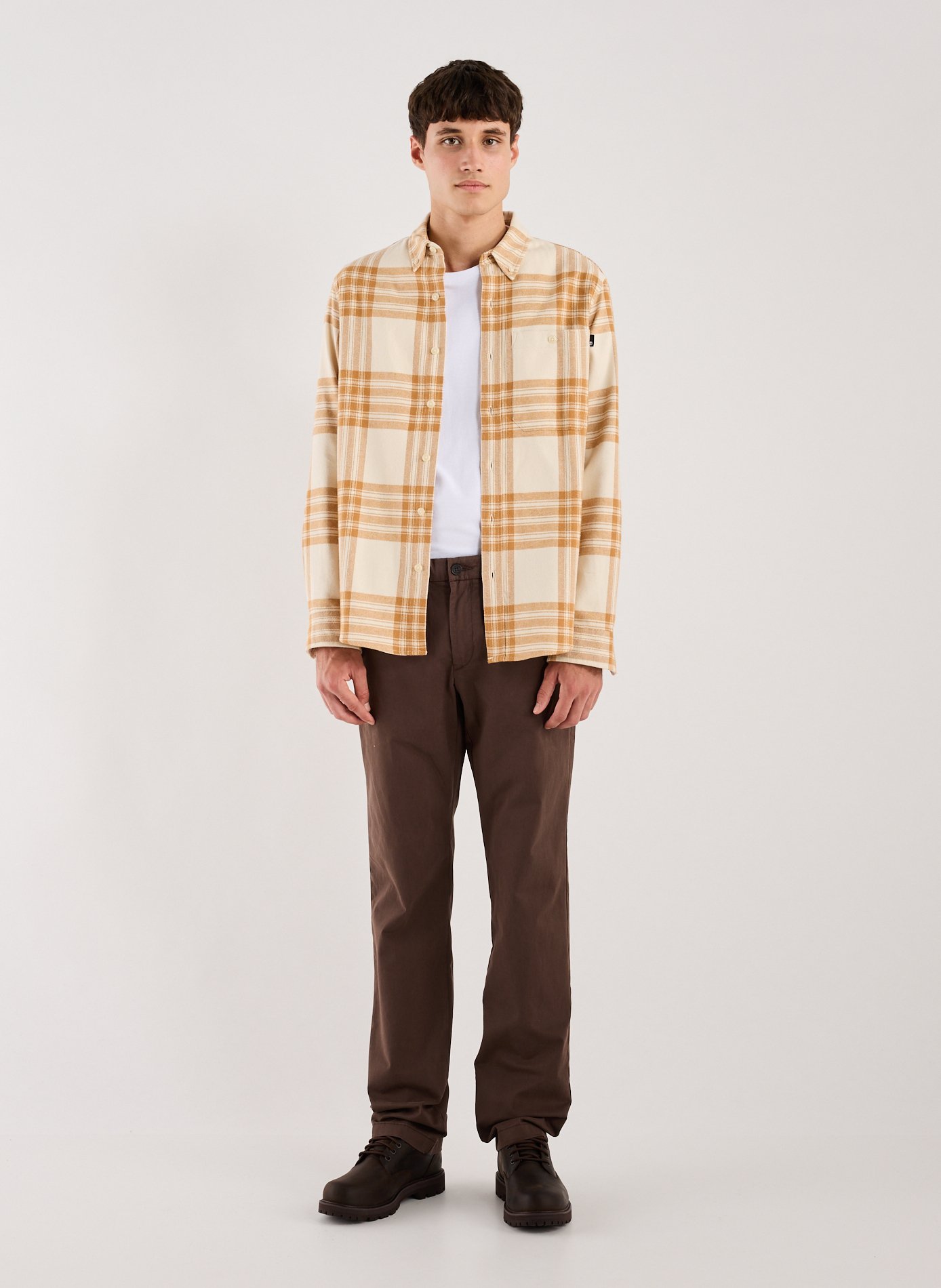 Straight cotton check shirt TIMBERLAND Beige