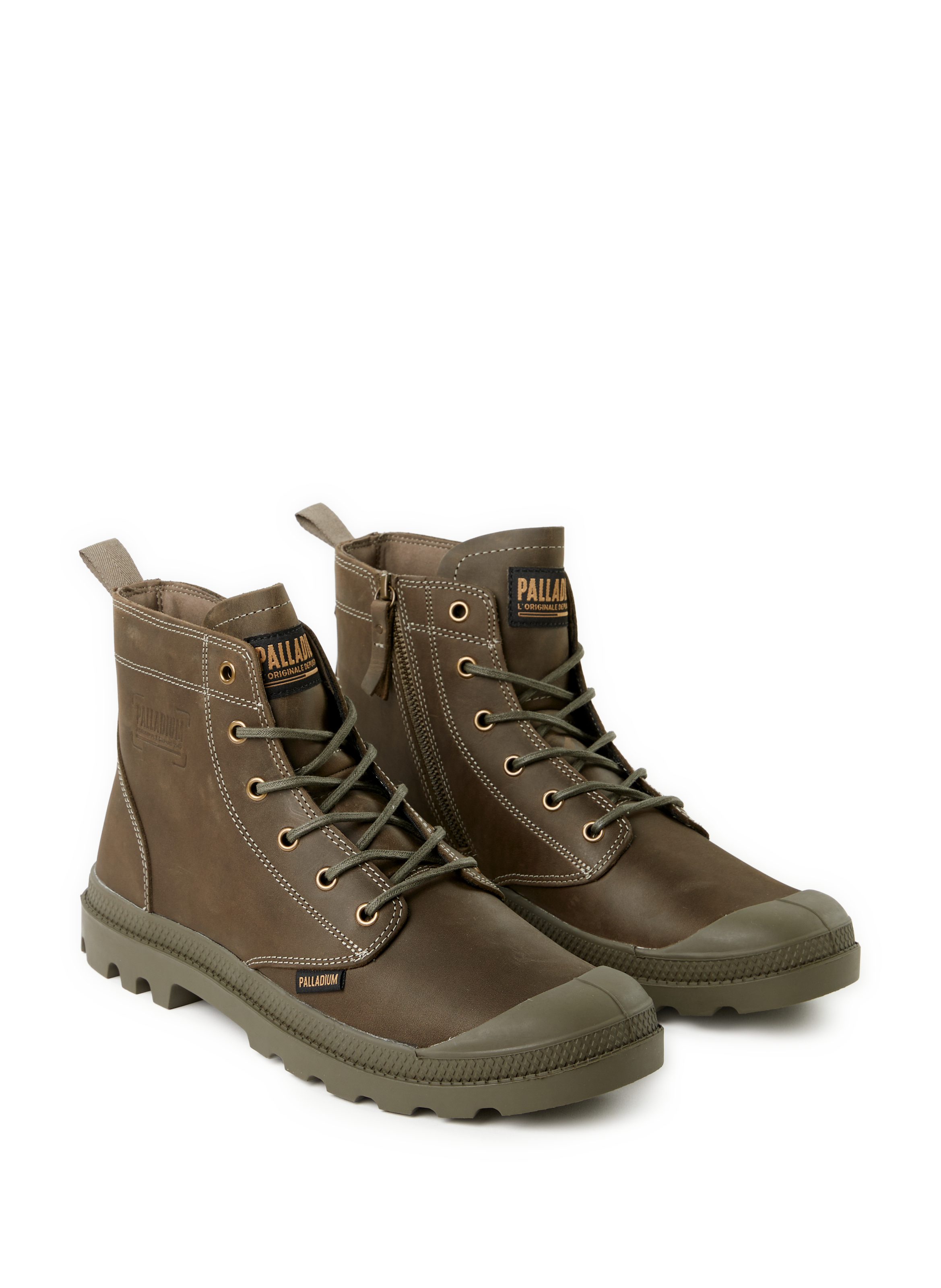 Leather wedge ankle boots PALLADIUM Green