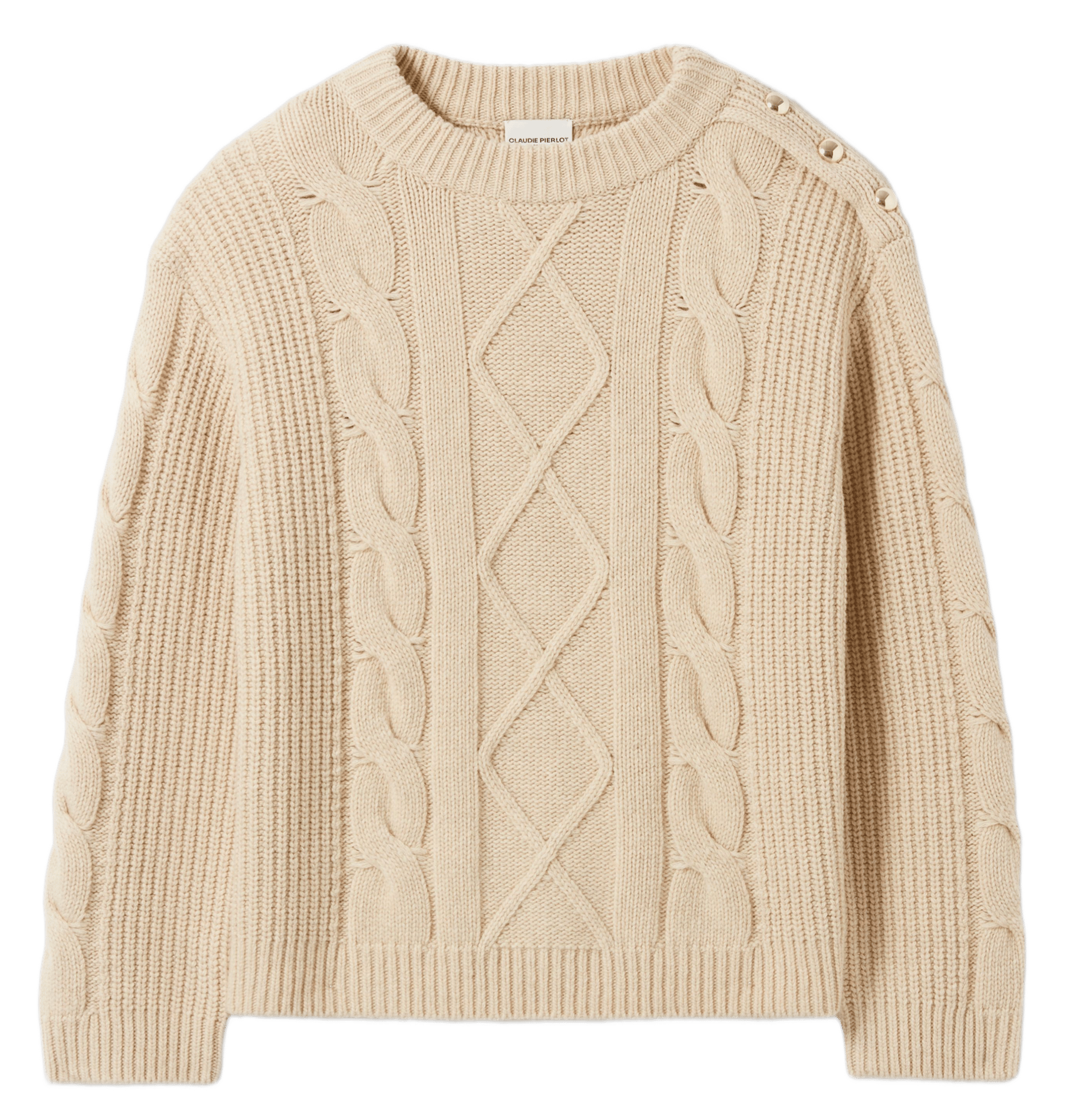 Pull oversize col rond en laine mélangée mekky CLAUDIE PIERLOT Beige