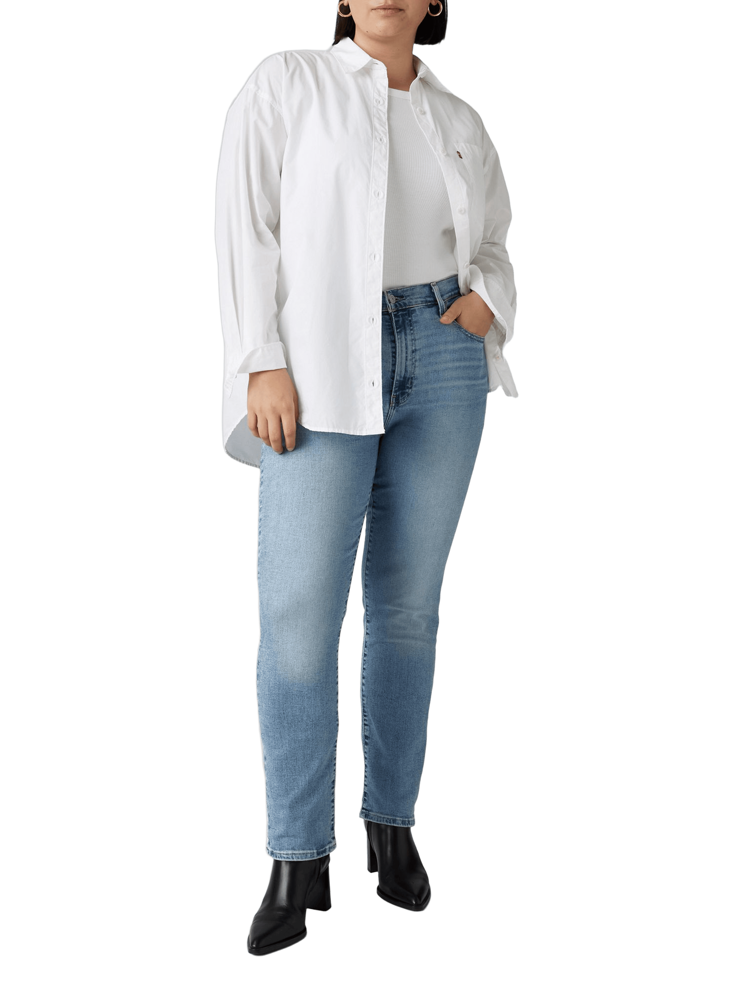 Jean slim en coton Bleu