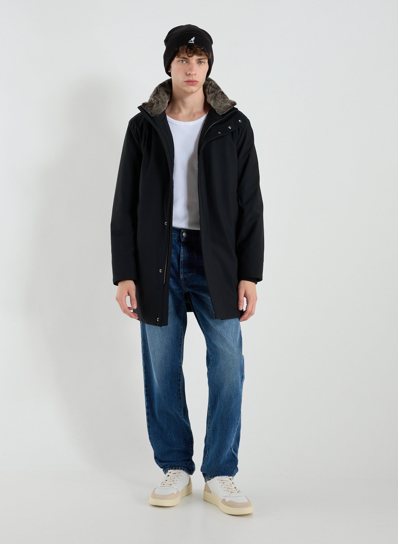 Solid color parka with high collar STRELLSON Black