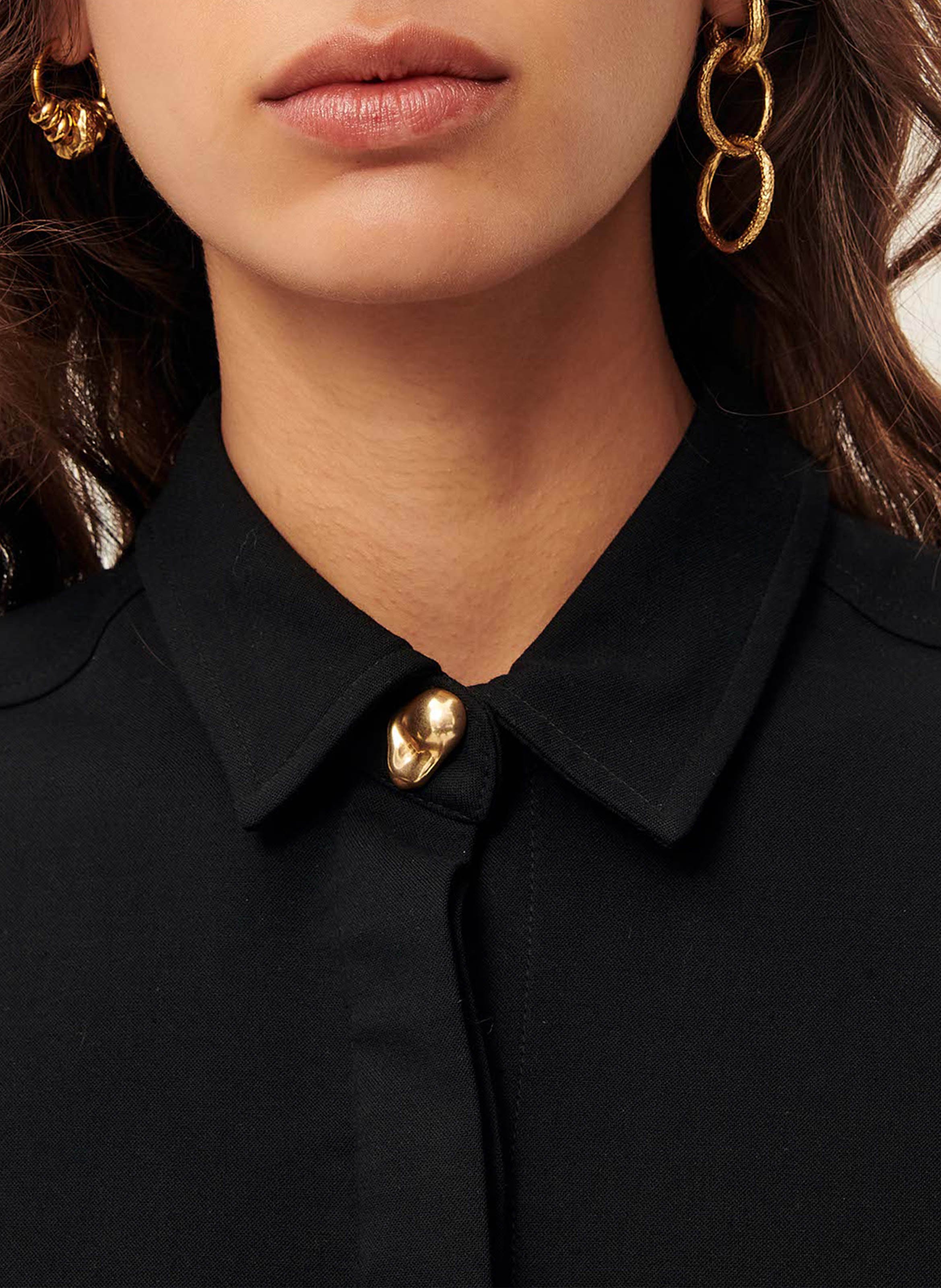 Chemise oversize col classique bianca SESSUN Noir