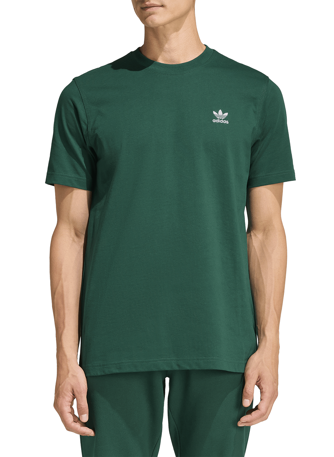 ADIDAS Straight short-sleeved cotton T-shirt Green